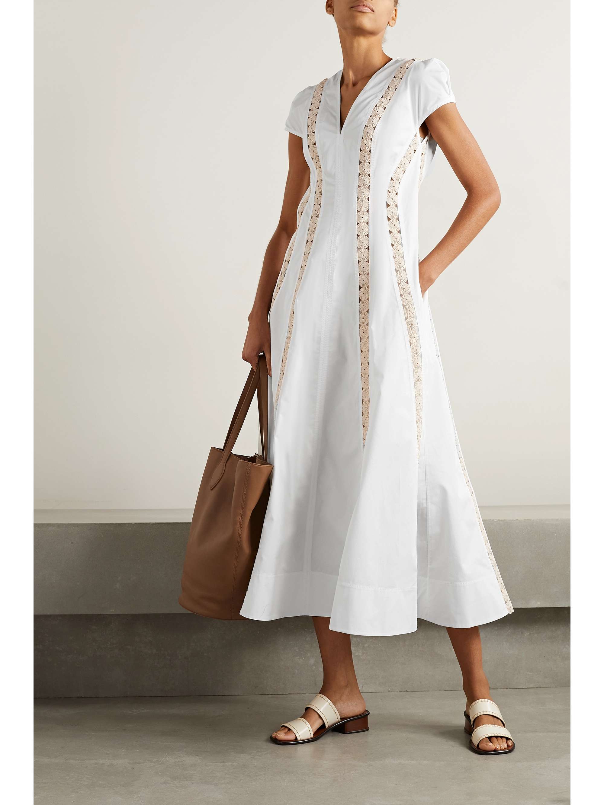 TORY BURCH Yoyo embellished cotton-twill midi dress | NET-A-PORTER TORY BURCH Yoyo embellished cotton-twill midi dress | NET-A-PORTER