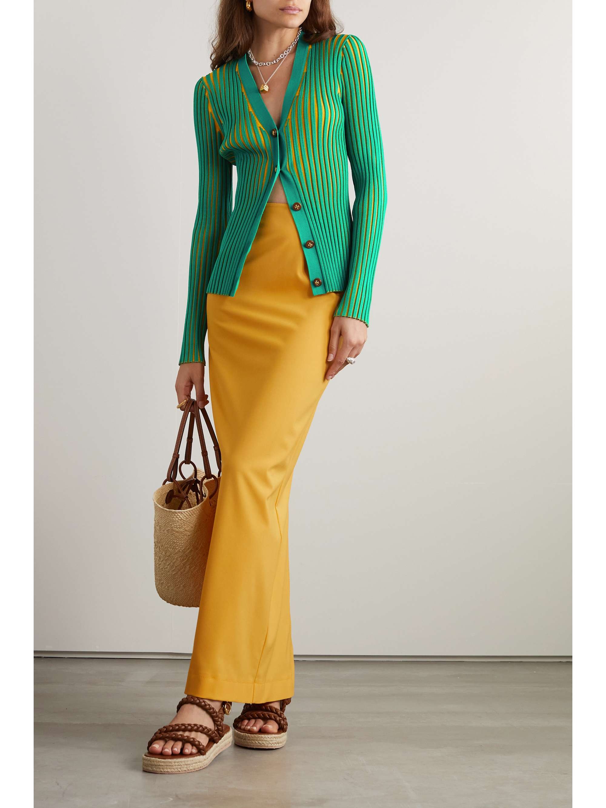 ribbed jersey cardigan | TORY BURCH 