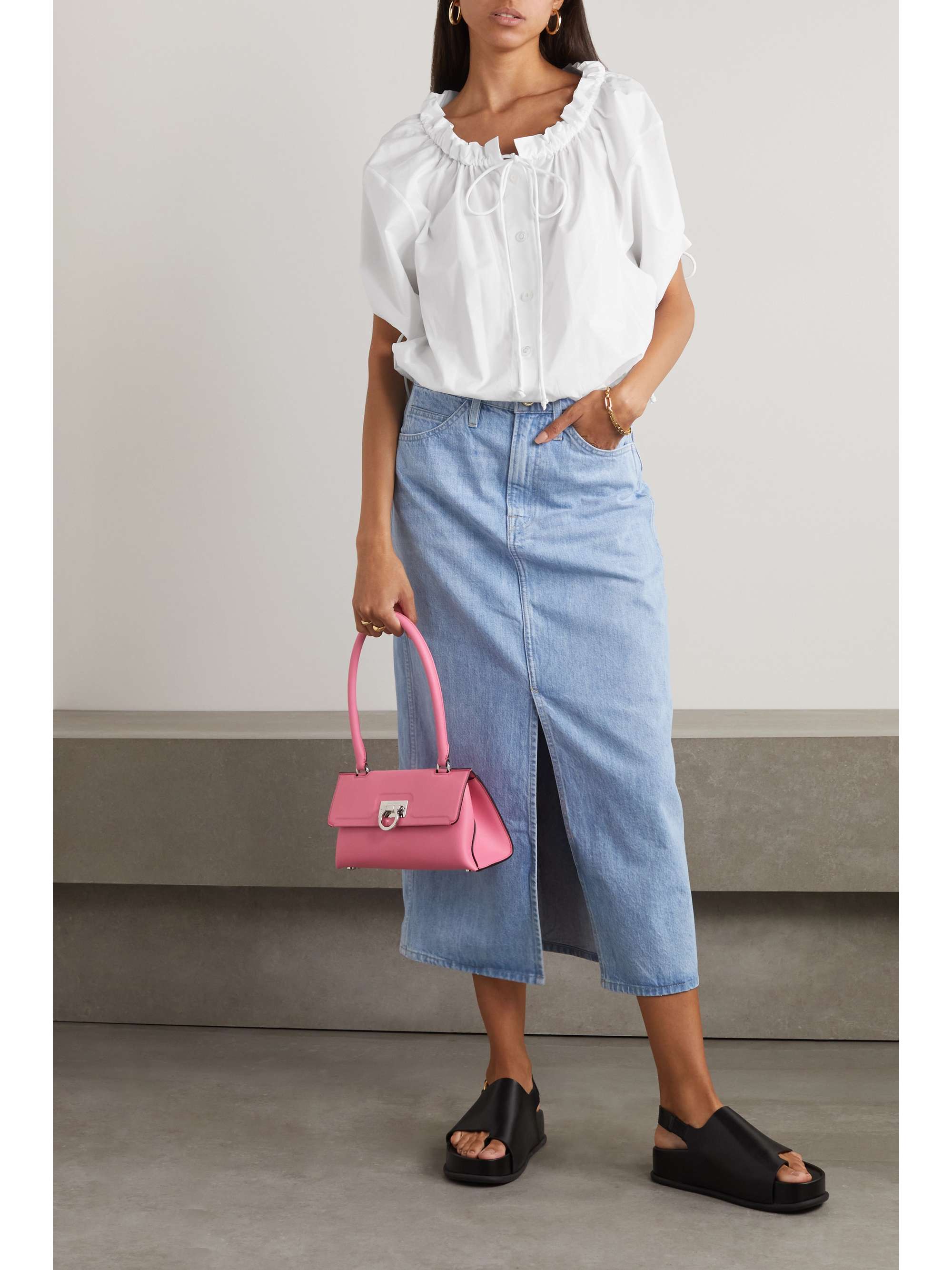 TORY BURCH Pleated cotton-poplin blouse | NET-A-PORTER