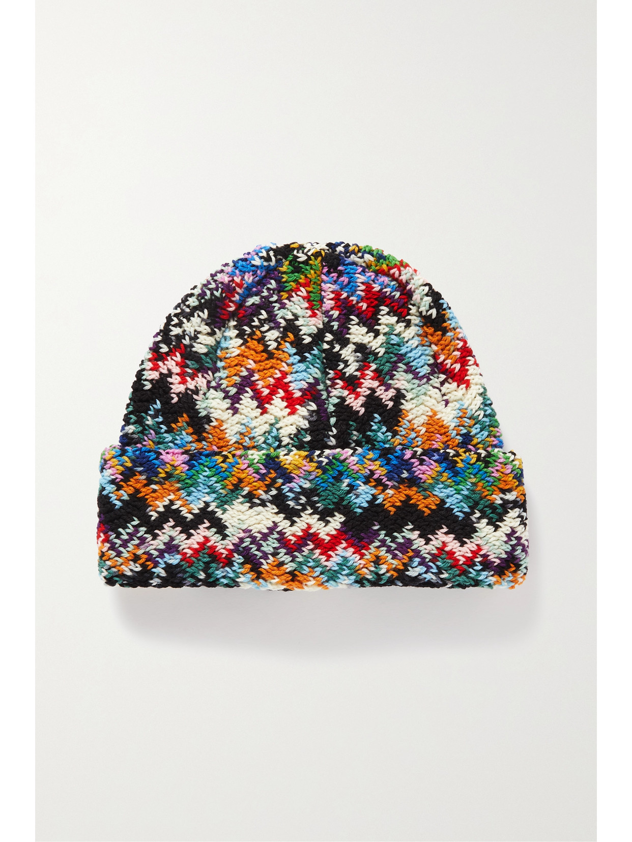 MISSONI CROCHET-KNIT WOOL BEANIE