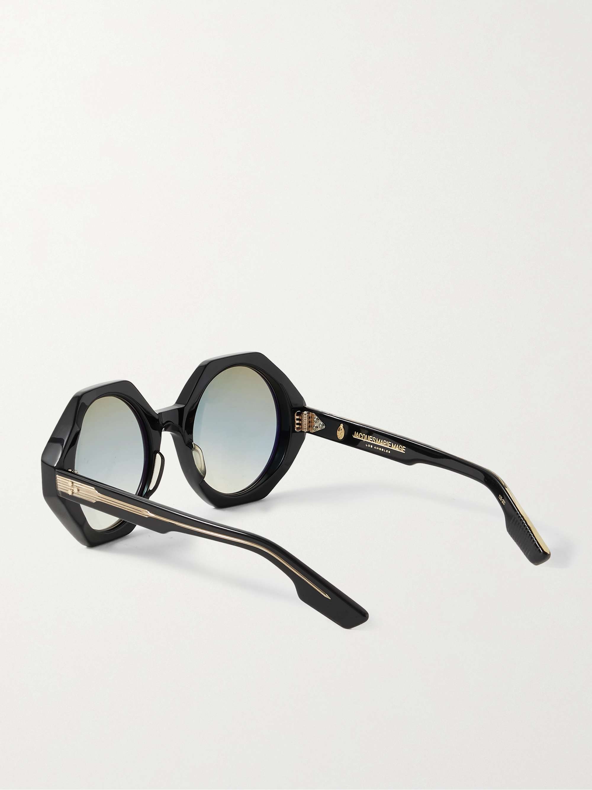 JACQUES MARIE MAGE Pennylane oversized hexagon-frame acetate and gold-tone sunglasses