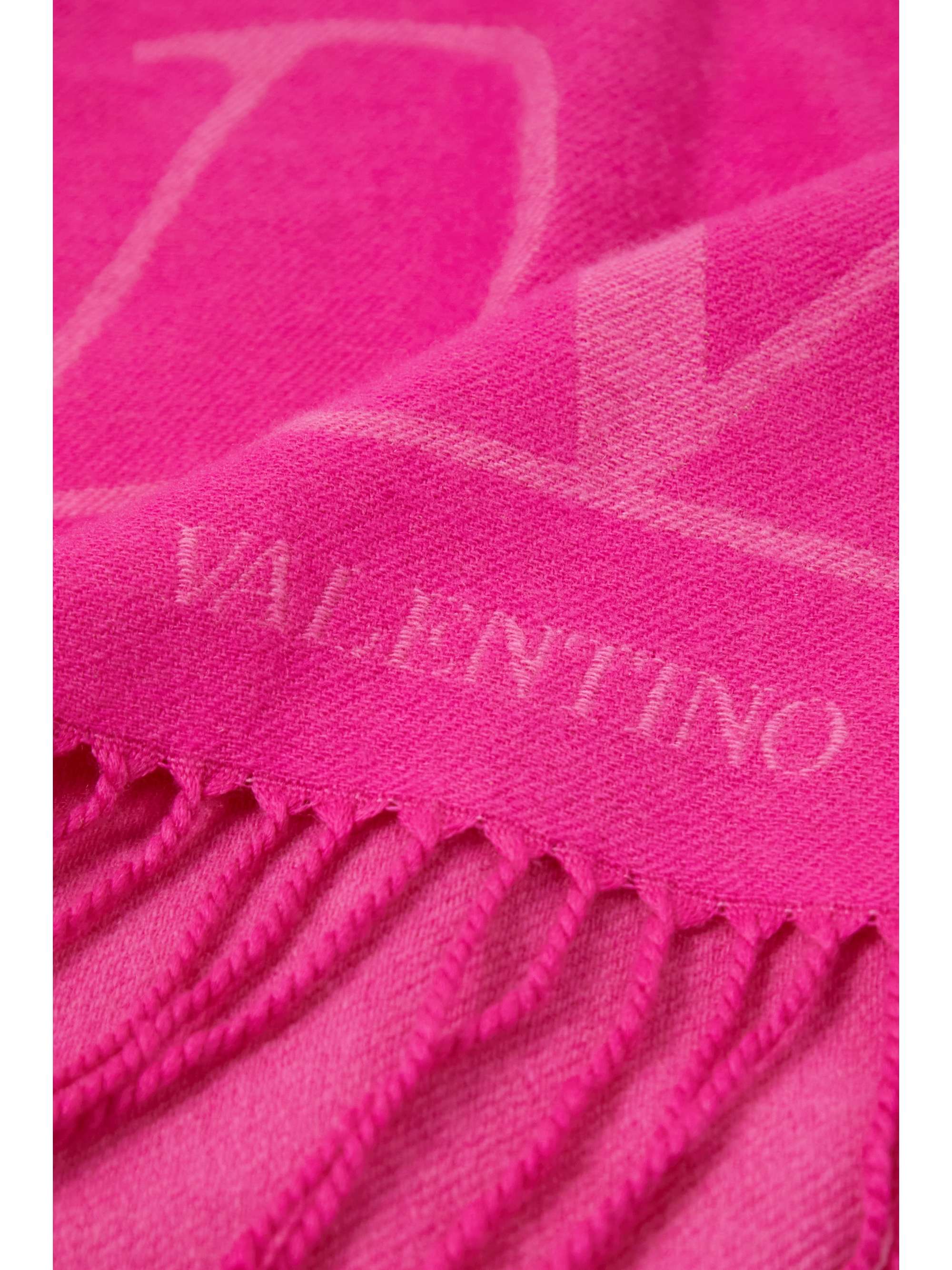 VALENTINO GARAVANI Sciarpa jacquard di lana e cashmere con frange Valentino Garavani