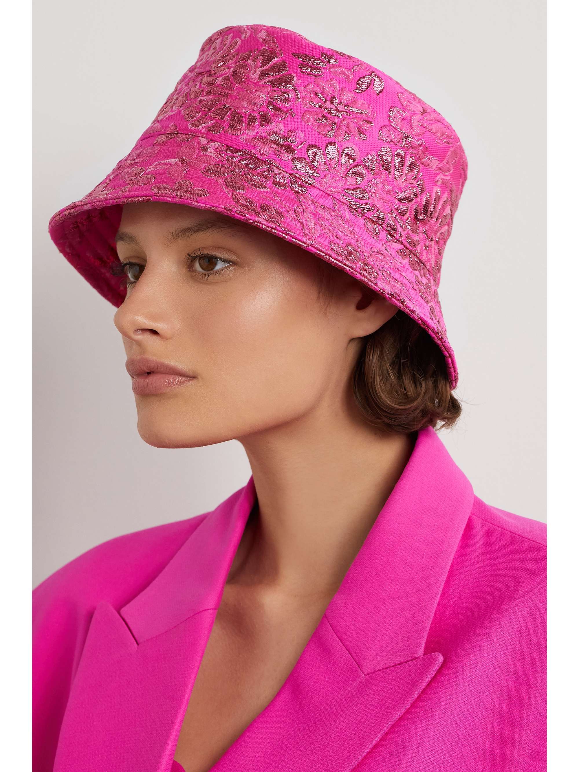 VALENTINO GARAVANI Metallic floral-jacquard bucket hat