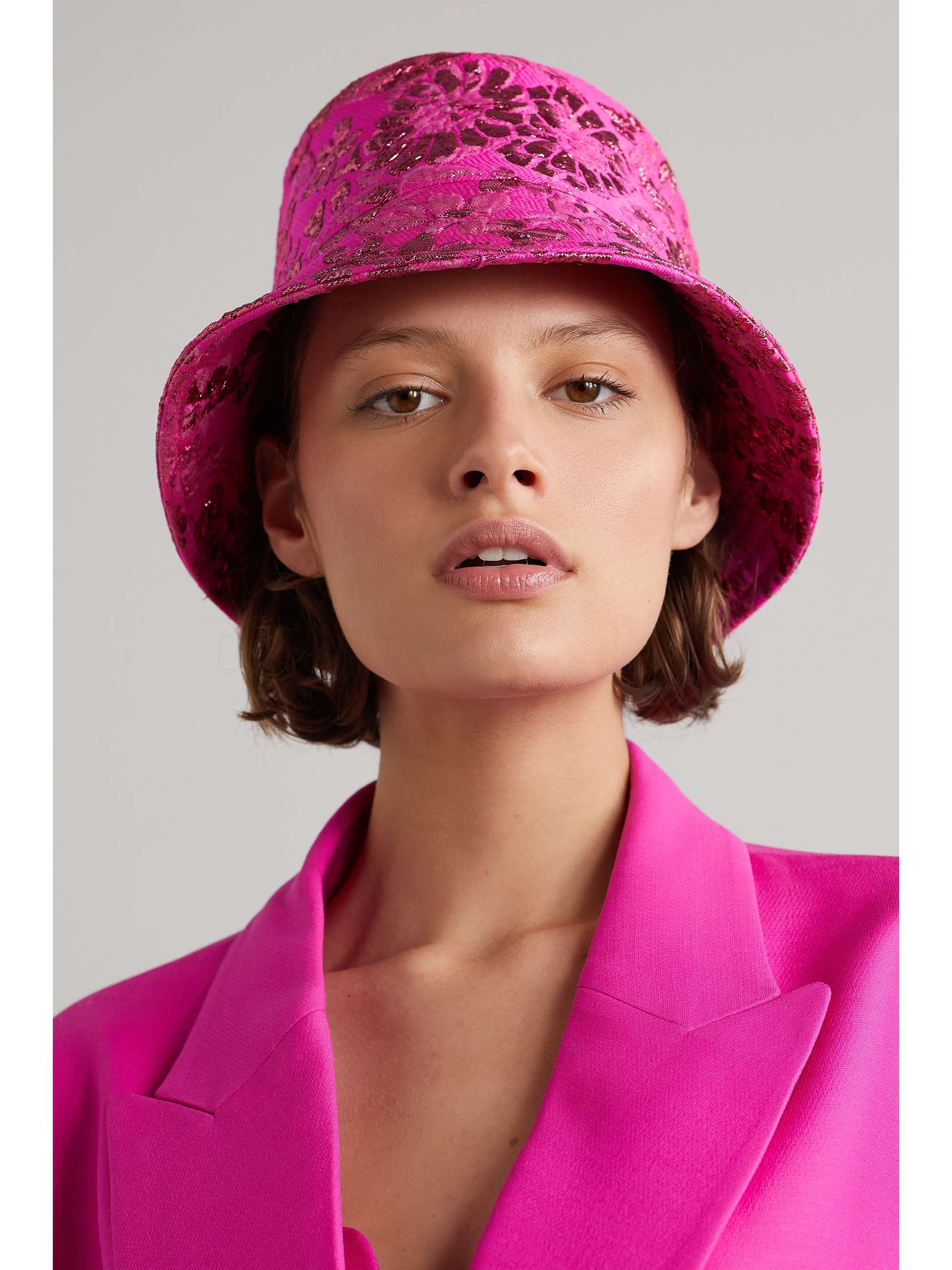 VALENTINO GARAVANI Metallic floral-jacquard bucket hat