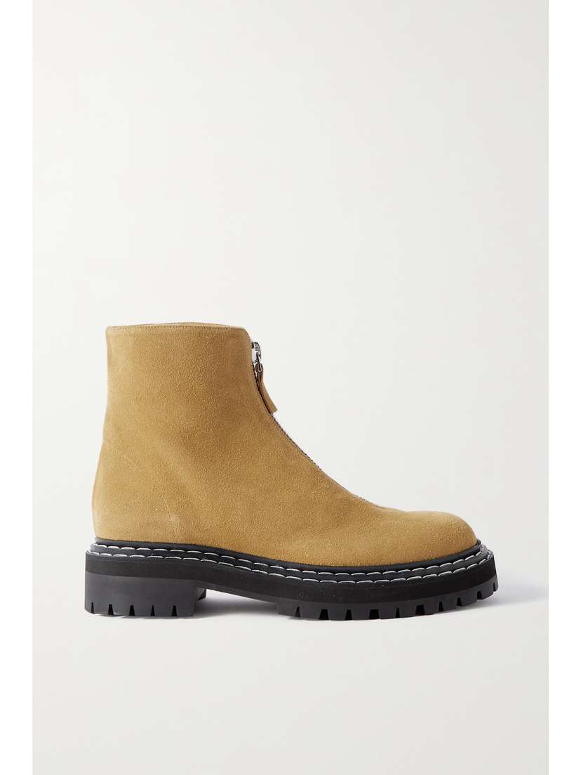 Proenza Schouler Zip-detailed Suede Ankle Boots