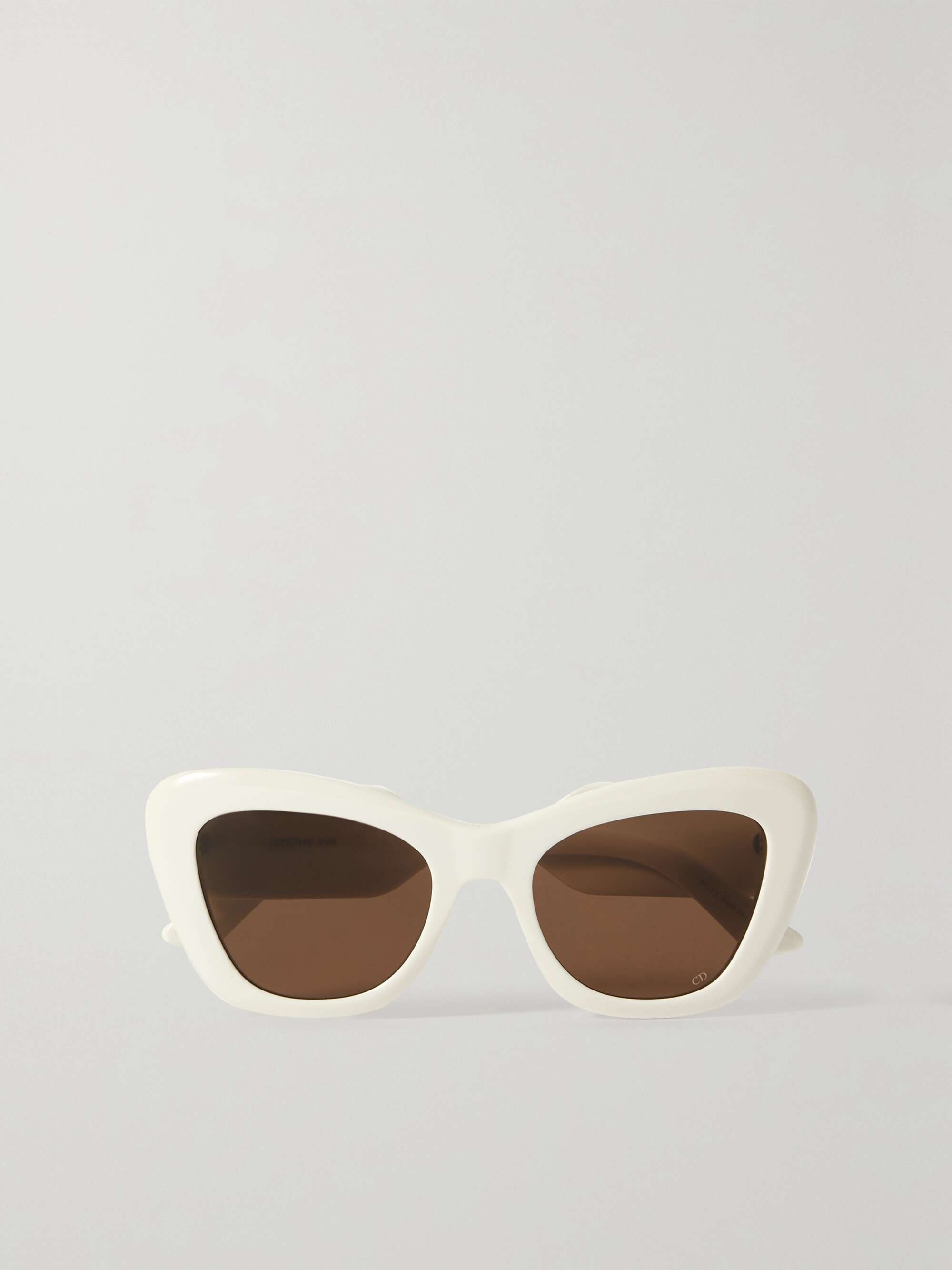 Cat-eye acetate and gold-tone sunglasses