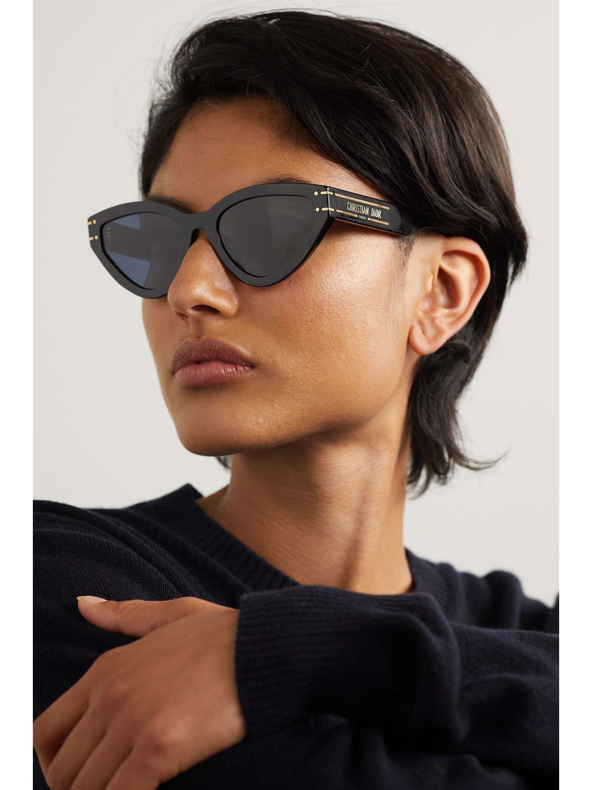 frugter Rede roterende DIOR EYEWEAR DiorSignature B2U cat-eye acetate and silver-tone sunglasses |  NET-A-PORTER