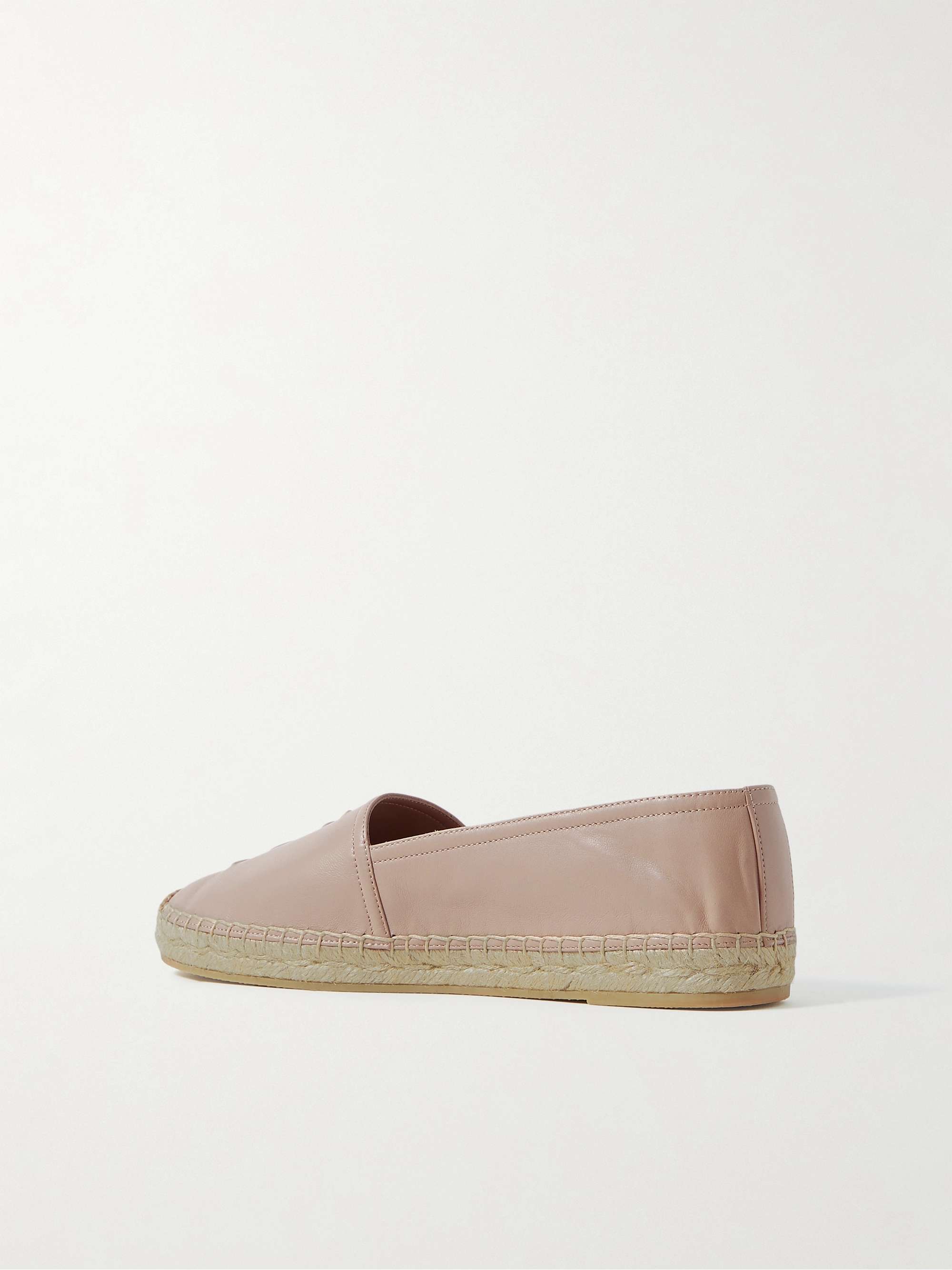SAINT LAURENT Logo-embossed leather espadrilles