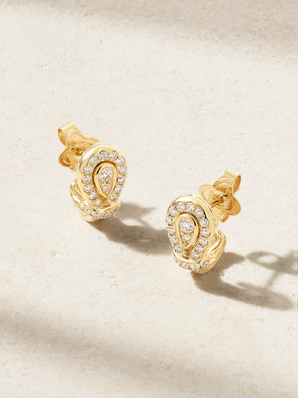David Yurman - Thoroughbred Loop 18-karat Gold Diamond Earrings - One size