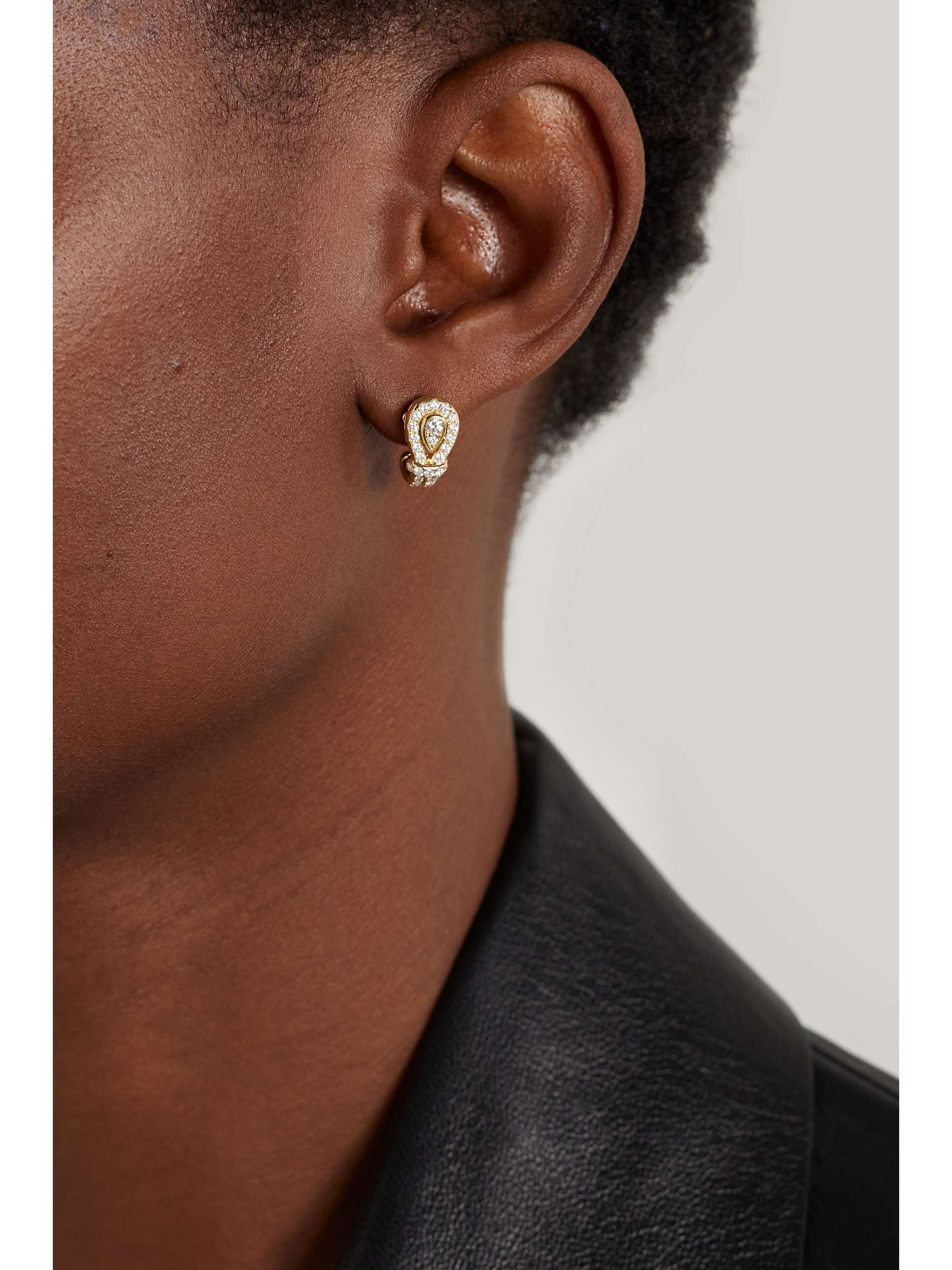 DAVID YURMAN Thoroughbred Loop Ohrringe aus 18 Karat Gold mit Diamanten