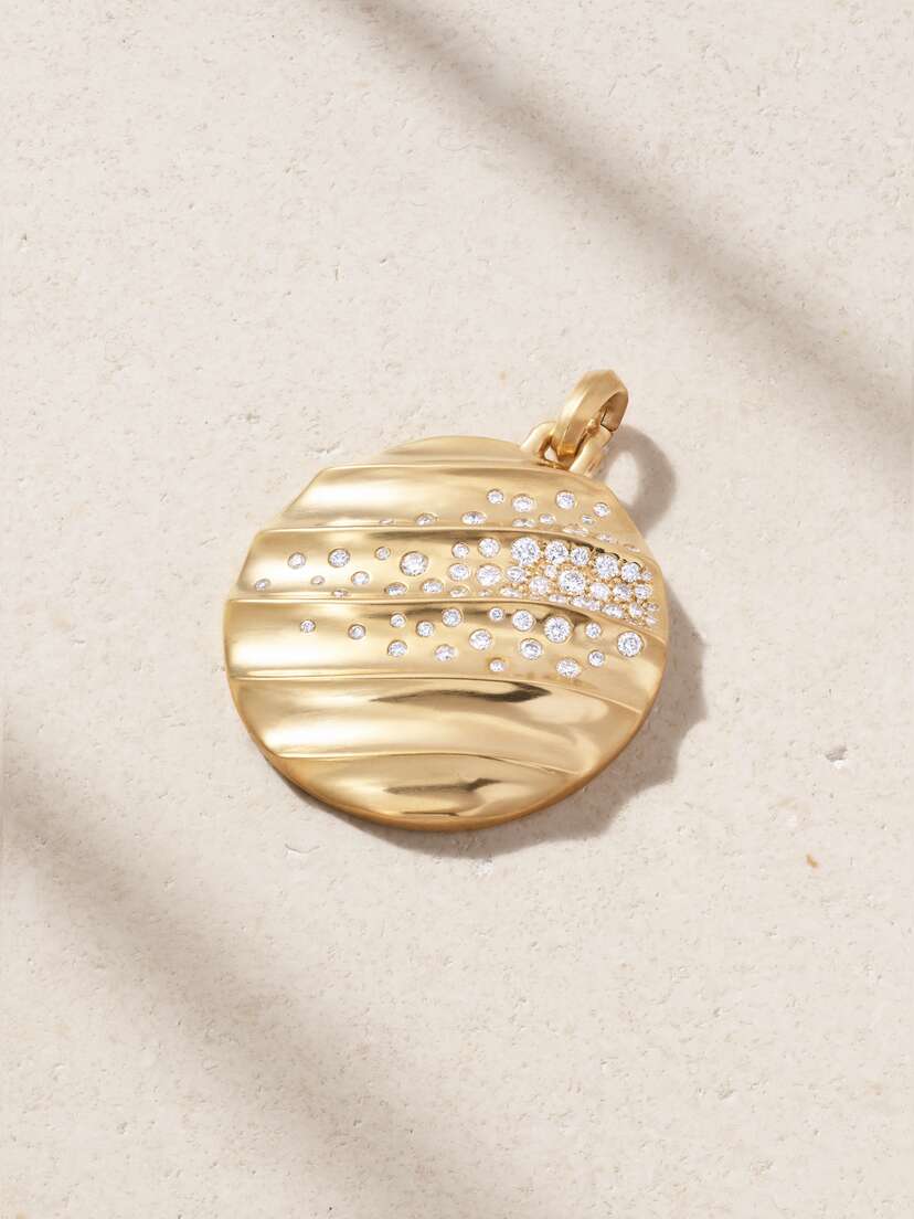 David Yurman + Net Sustain Cable Edge 18-karat Recycled Gold Diamond Pendant