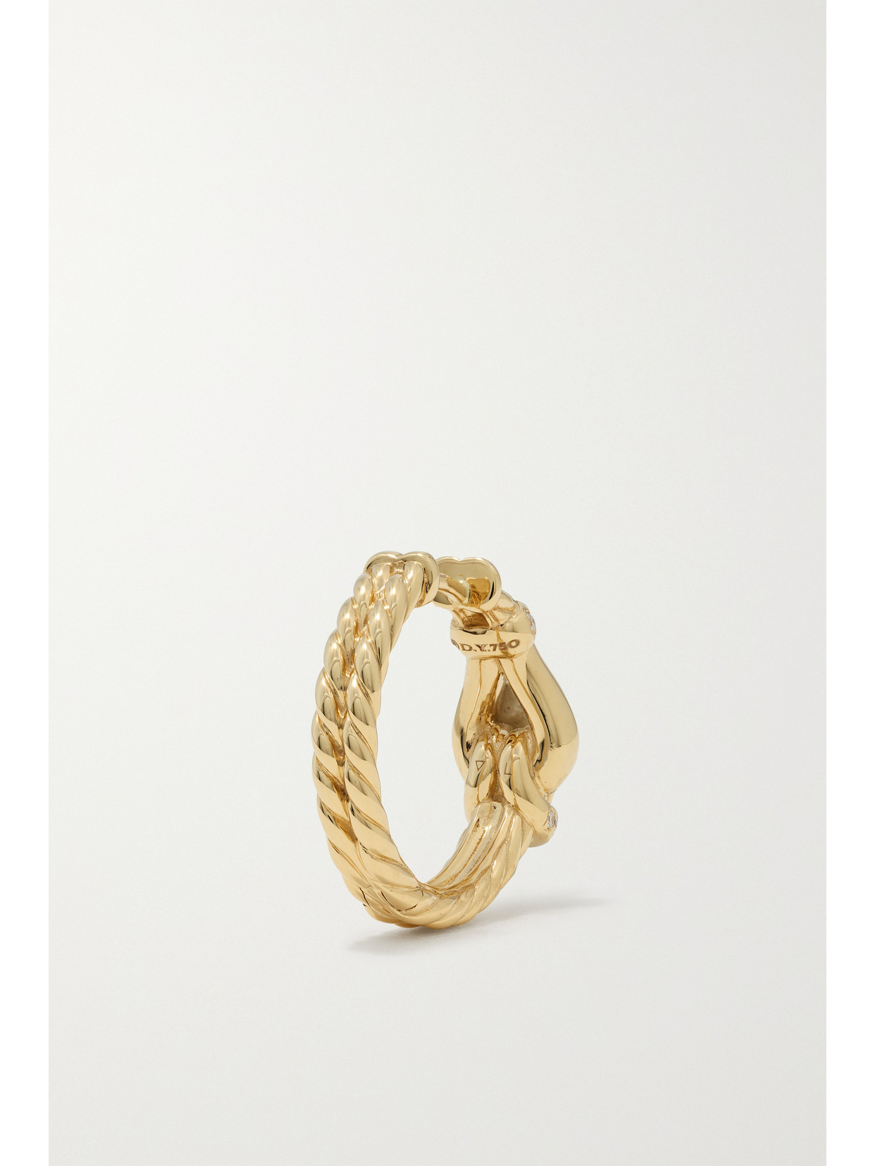 DAVID YURMAN THOROUGHBRED LOOP HOOP 18-KARAT GOLD DIAMOND EARRINGS