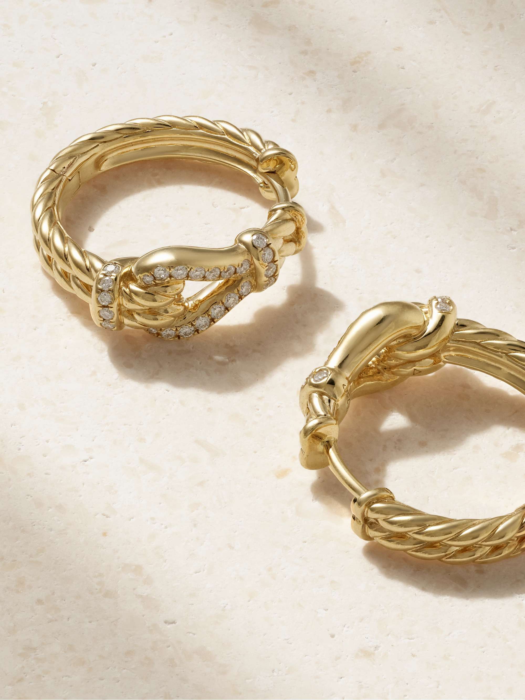DAVID YURMAN Thoroughbred Loop Hoop 18-karat gold diamond earrings