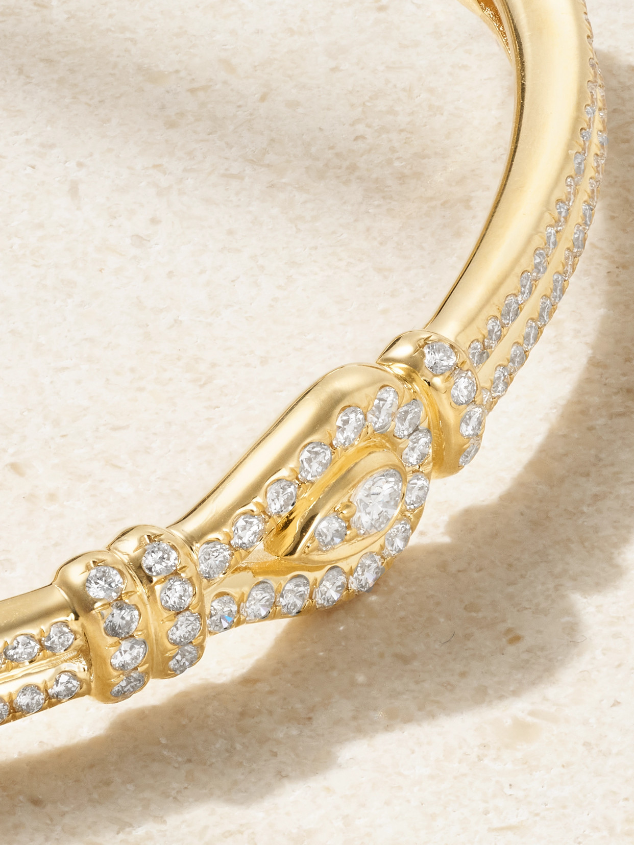 David Yurman Thoroughbred Loop 18-karat Gold Diamond Bracelet In Gold