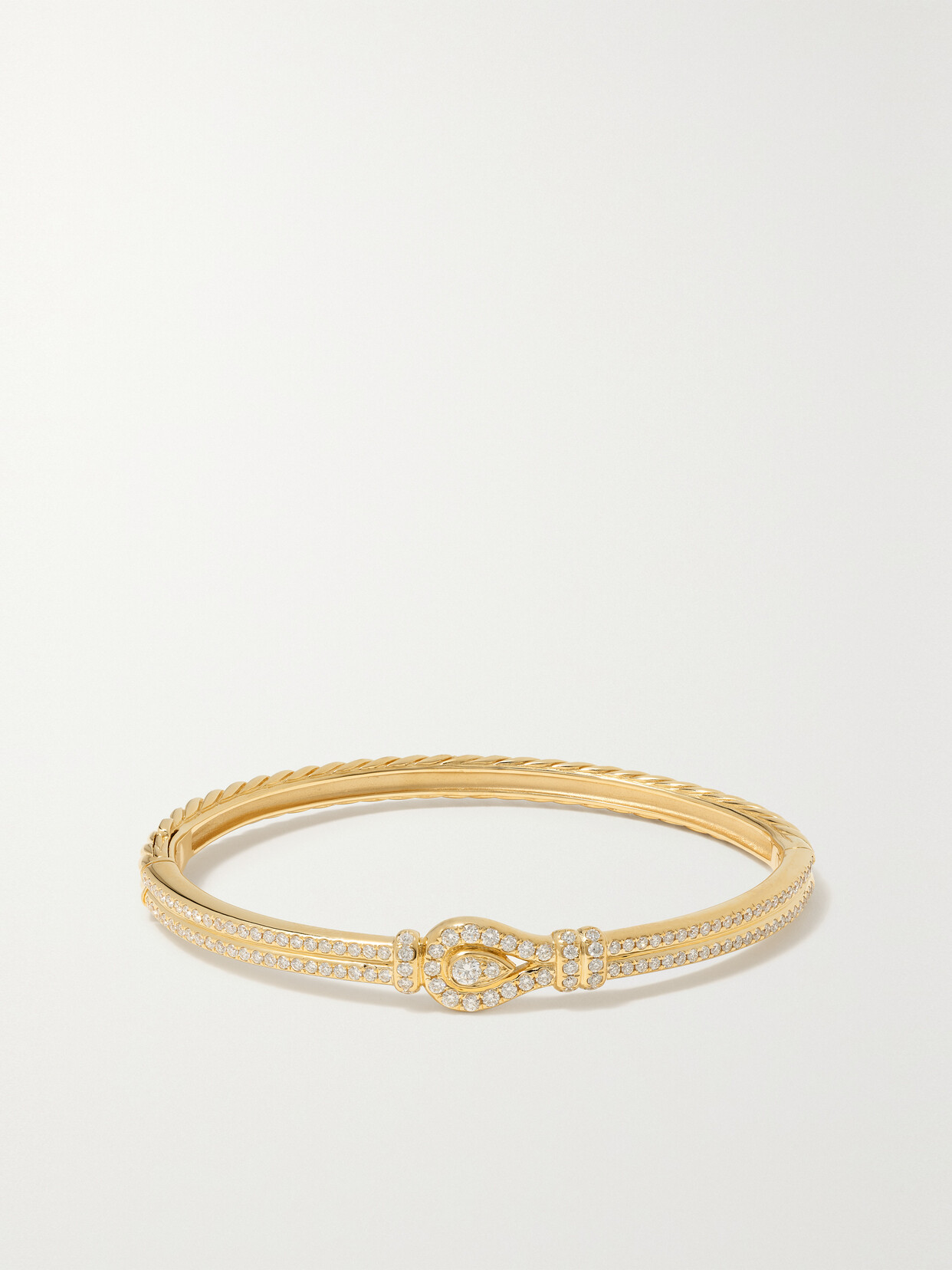 David Yurman Thoroughbred Loop 18-karat Gold Diamond Bracelet