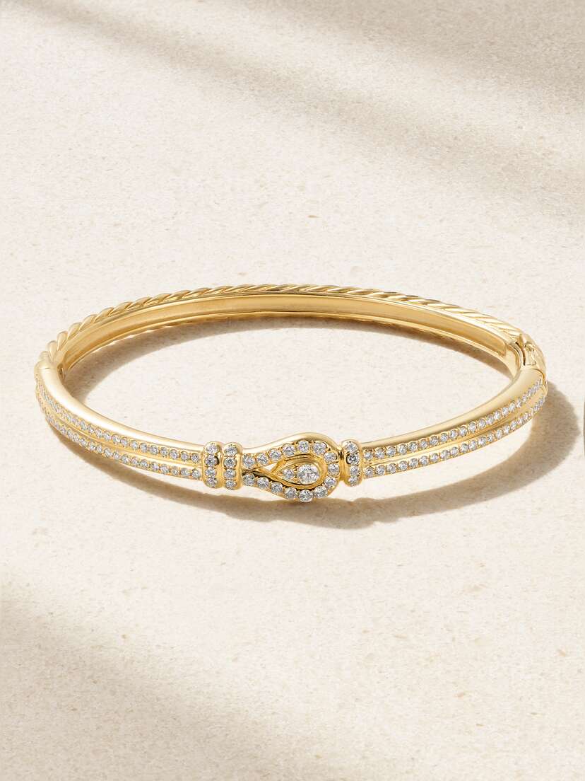 David Yurman Thoroughbred Loop 18-karat Gold Diamond Bracelet