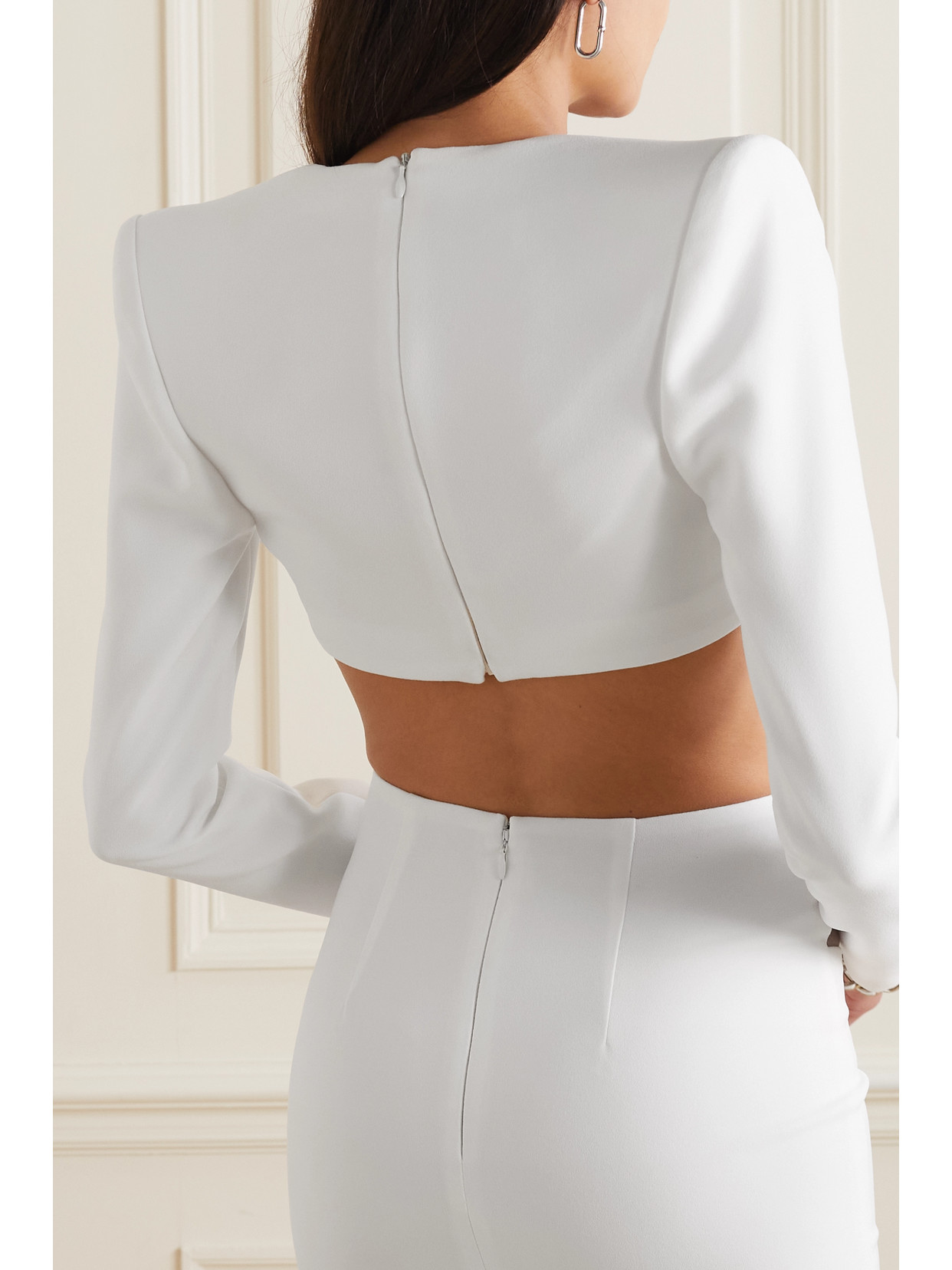Cropped Crepe Top In White