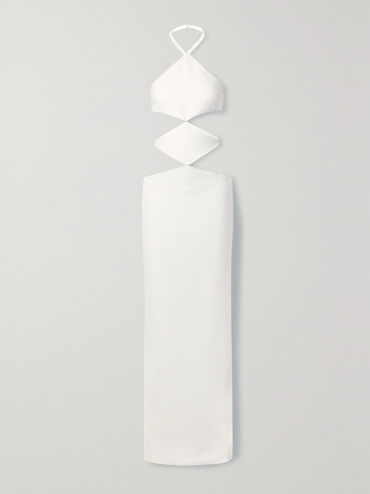 Mônot - Cutout Crepe Halterneck Gown - White