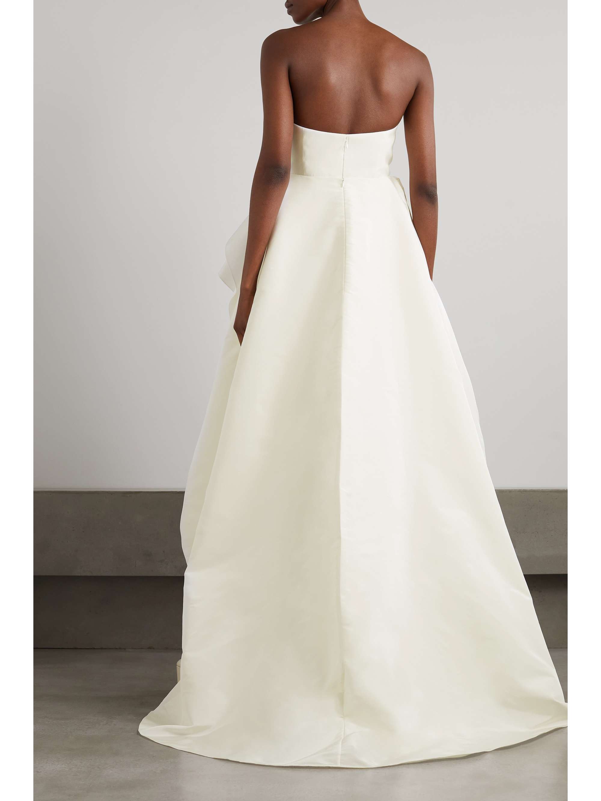 CAROLINA HERRERA Strapless ruffled tiered silk-faille gown