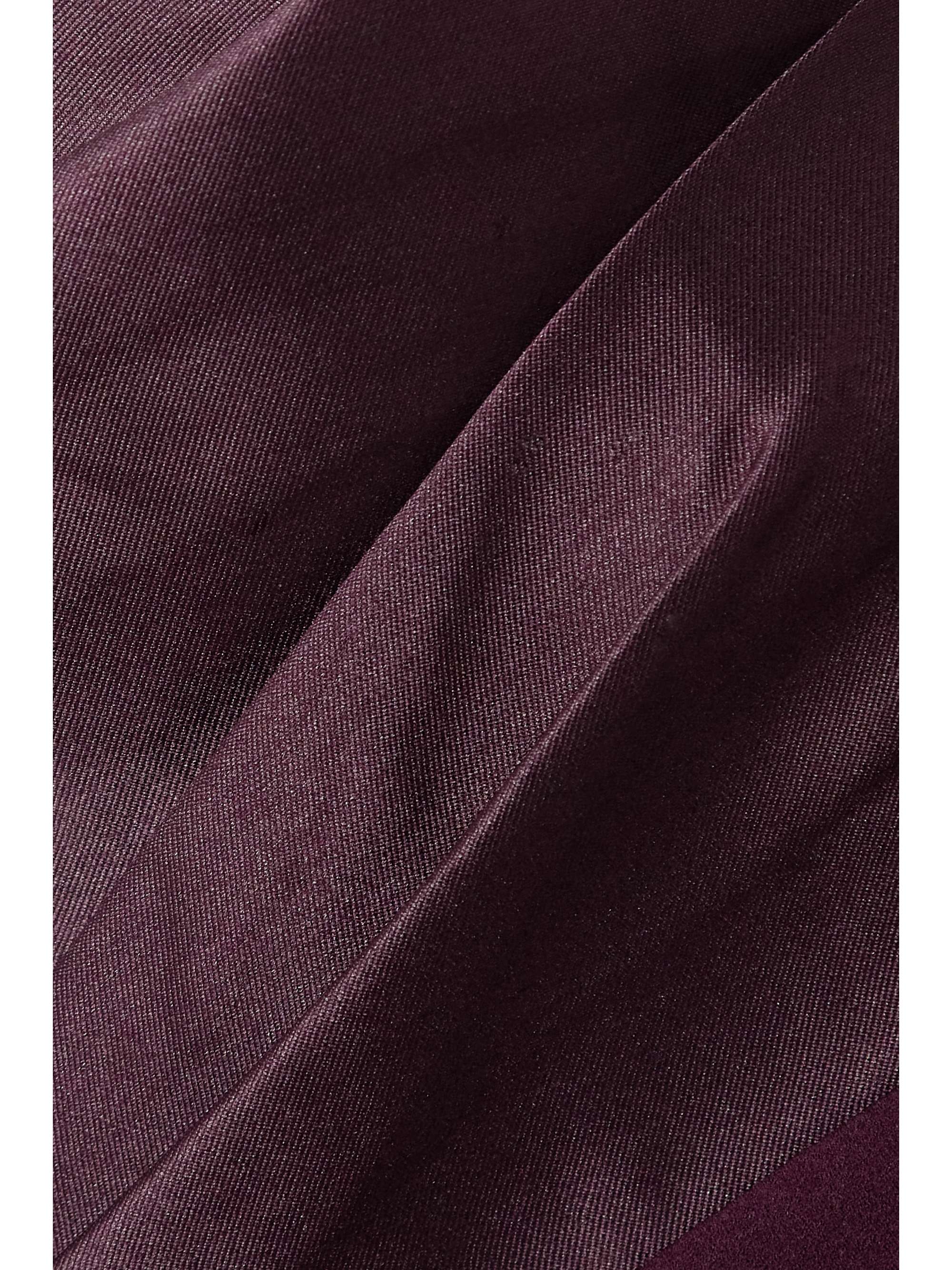 SOLACE LONDON Carmen off-the-shoulder gathered satin and crepe maxi dress