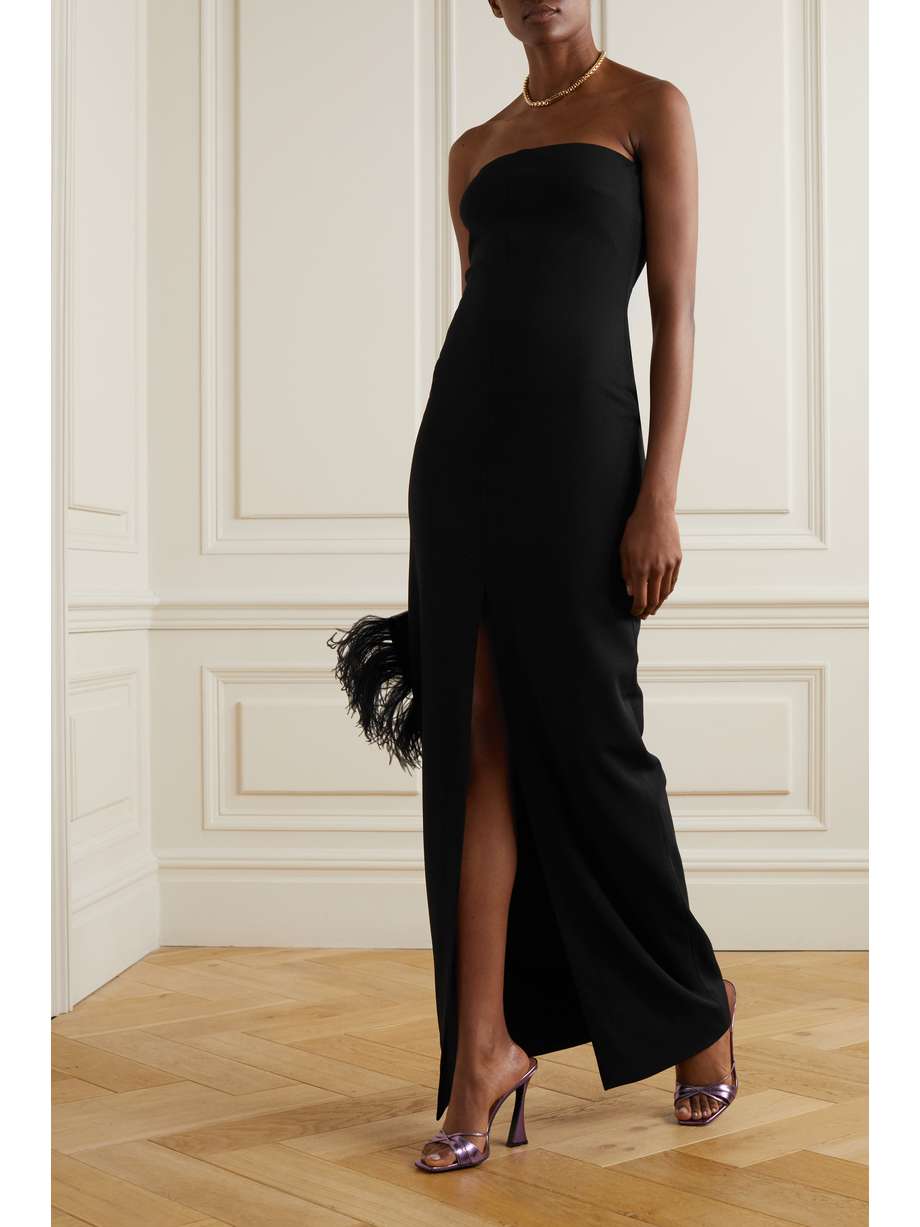 bysha strapless stretch-crepe maxi dress