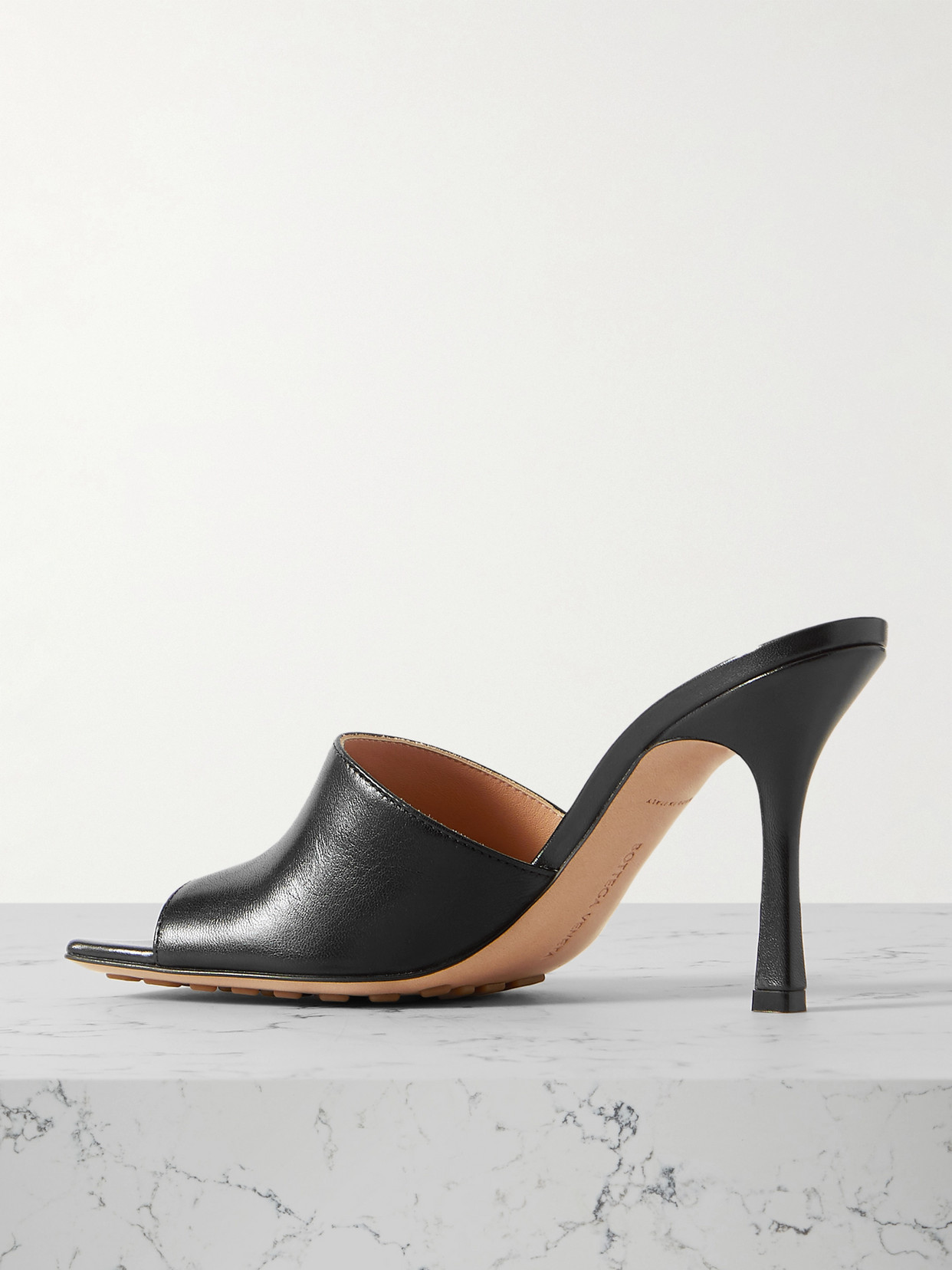 Shop Bottega Veneta Leather Mules In Black