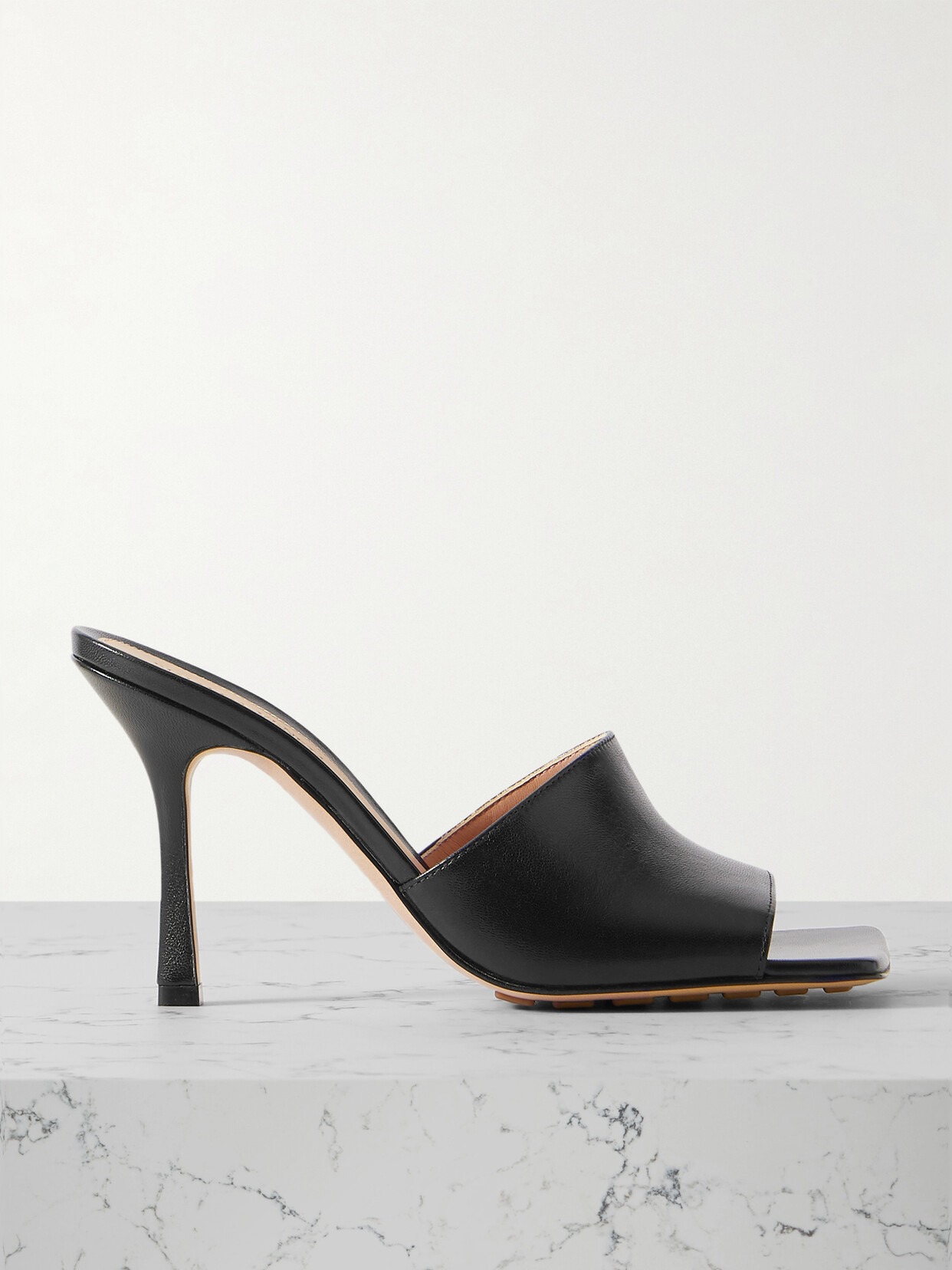 Shop Bottega Veneta Leather Mules In Black