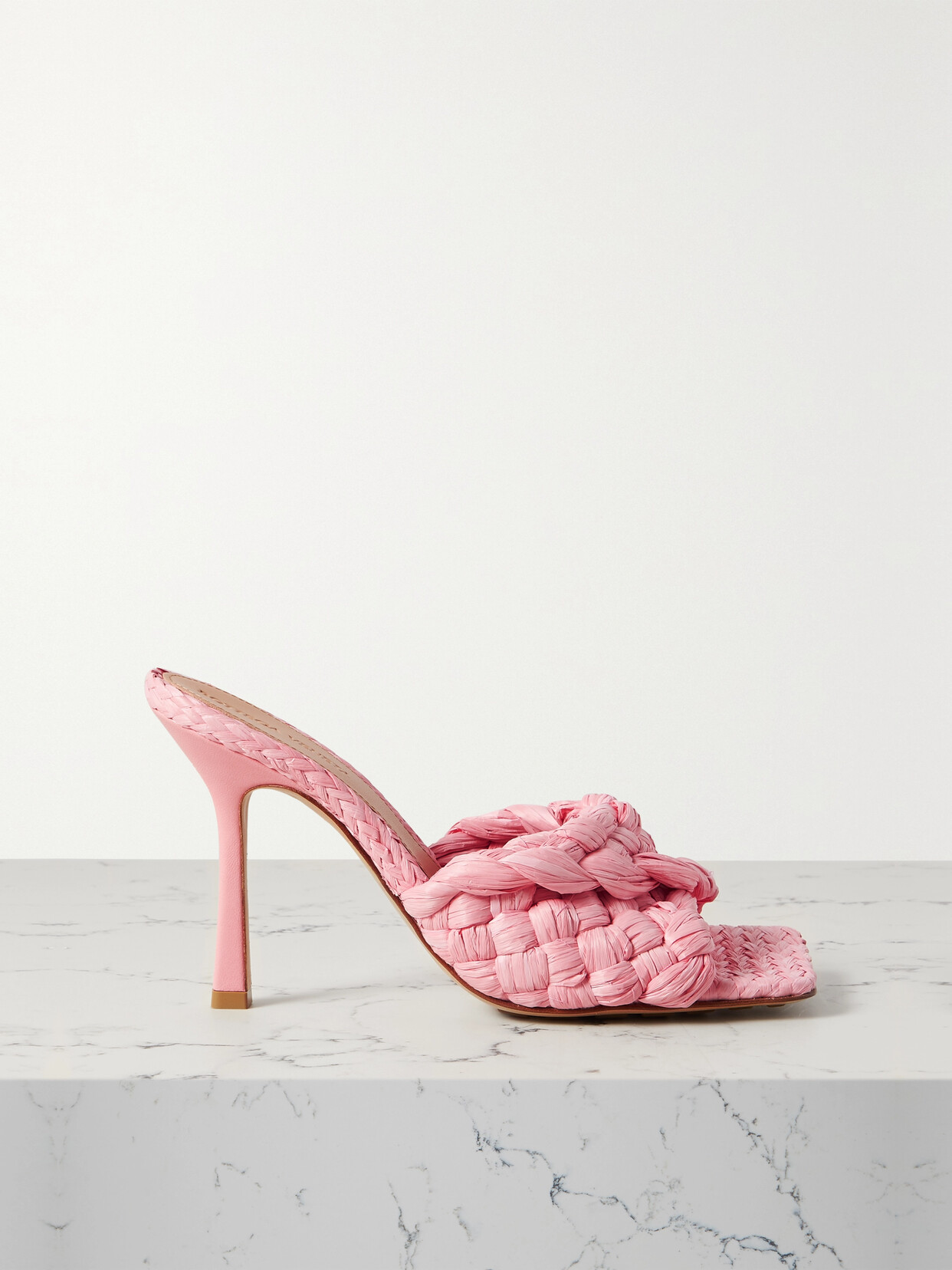 Bottega Veneta Intrecciato Raffia Mules