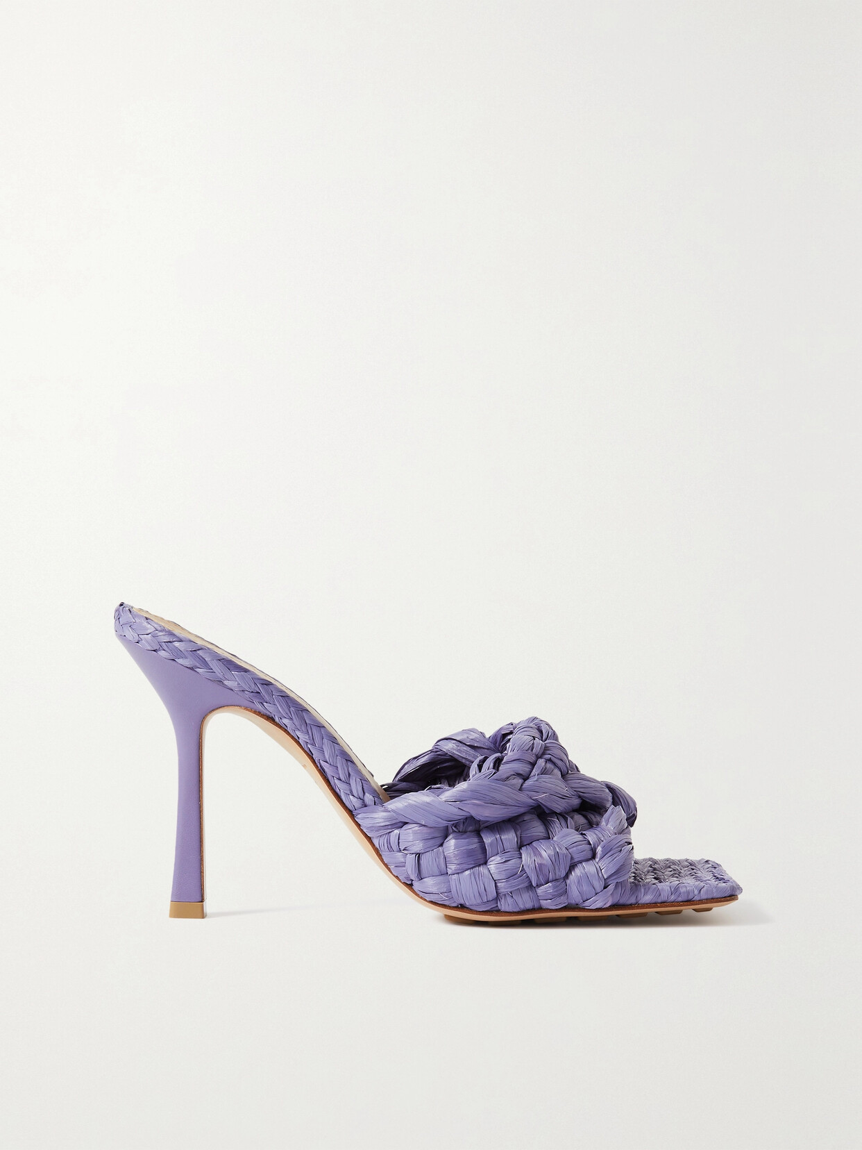 Bottega Veneta Intrecciato Raffia Mules - Purple