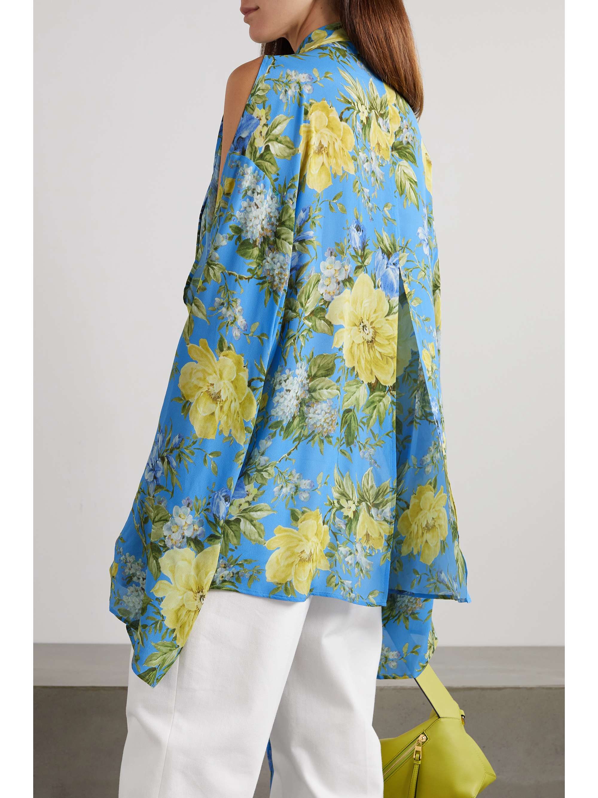 ACNE STUDIOS Tie-detailed floral-print crepe de chine blouse