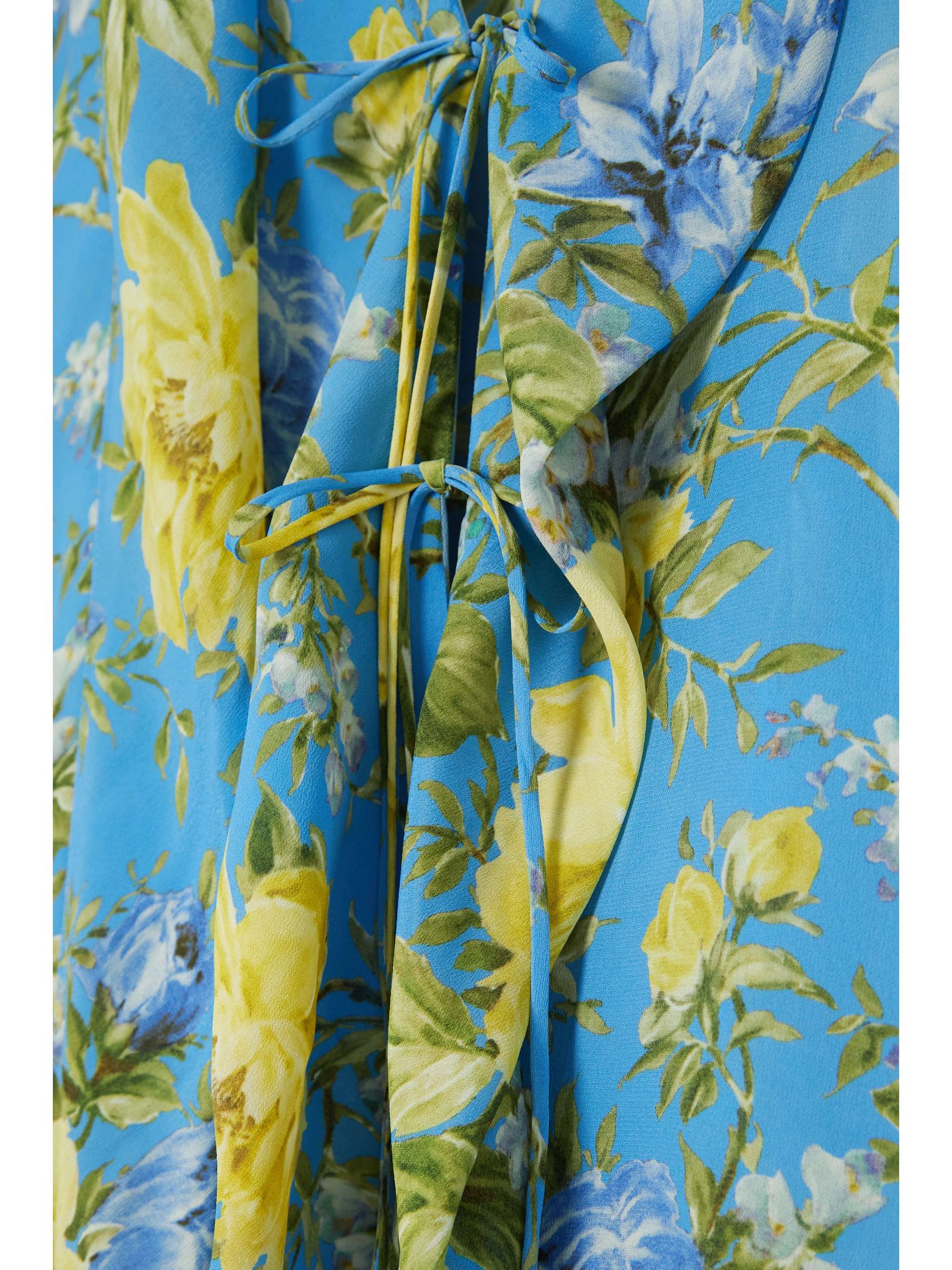 ACNE STUDIOS Tie-detailed floral-print crepe de chine blouse