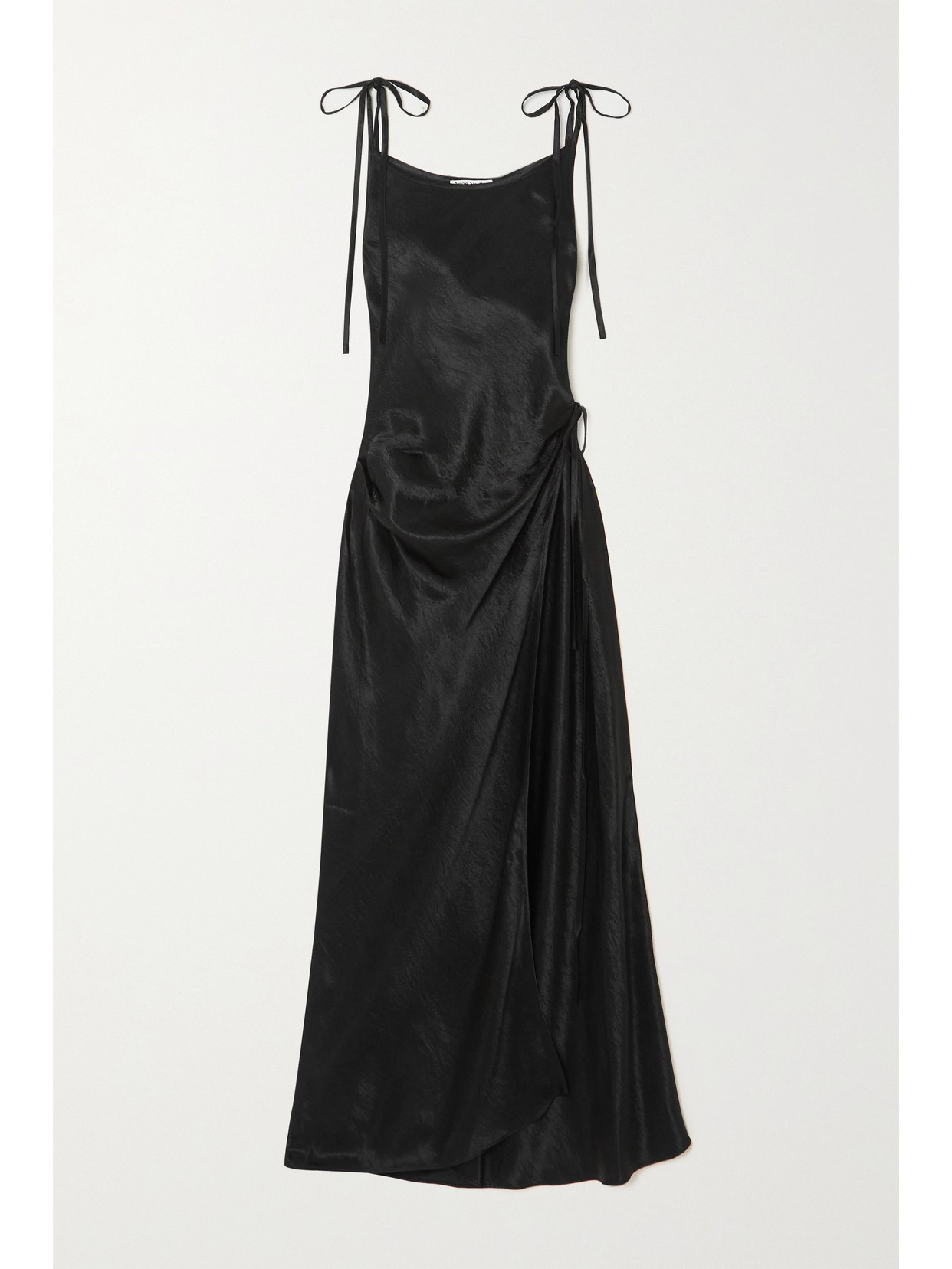 Acne Studios Drawstring Midi Dress In Black