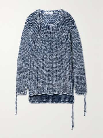 아크네 스튜디오 니트탑 ACNE STUDIOS Acid-wash cotton sweater,Blue