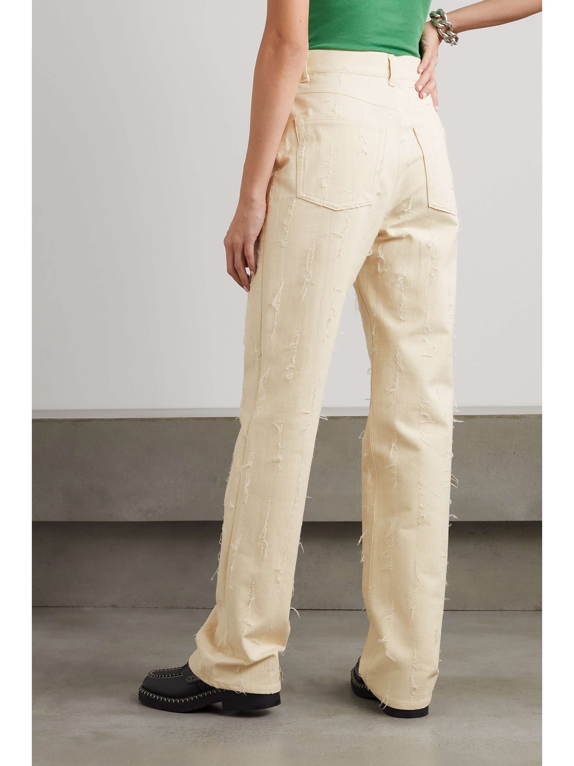 ACNE STUDIOS Distressed high-rise straight-leg jeans