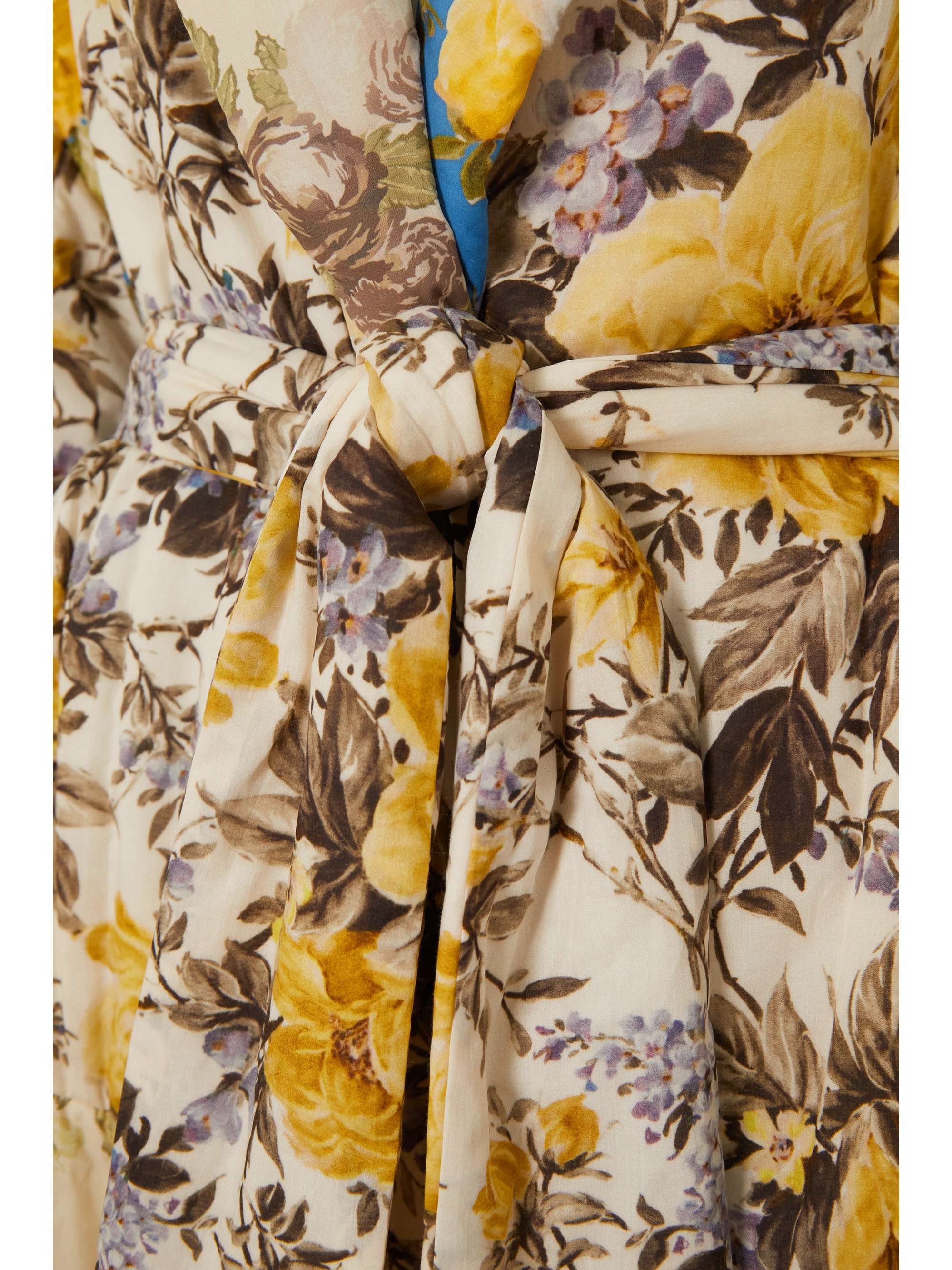ACNE STUDIOS Belted cotton-trimmed floral-print cotton-shell coat