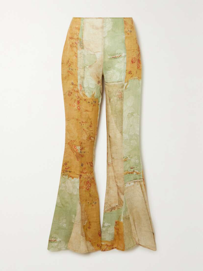 Acne Studios Printed Linen Flared Pants - EU 40