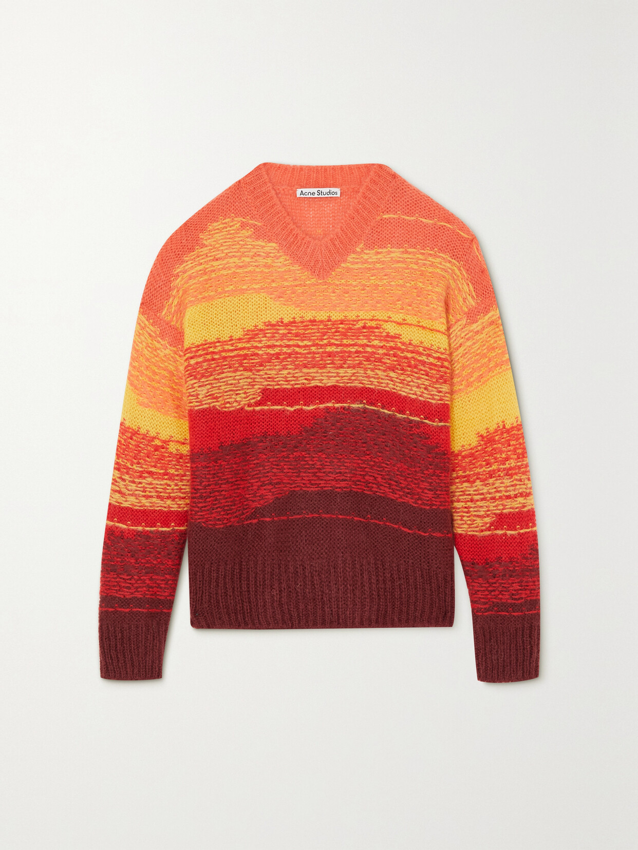 Acne Studios Ombré Knitted Sweater In Red
