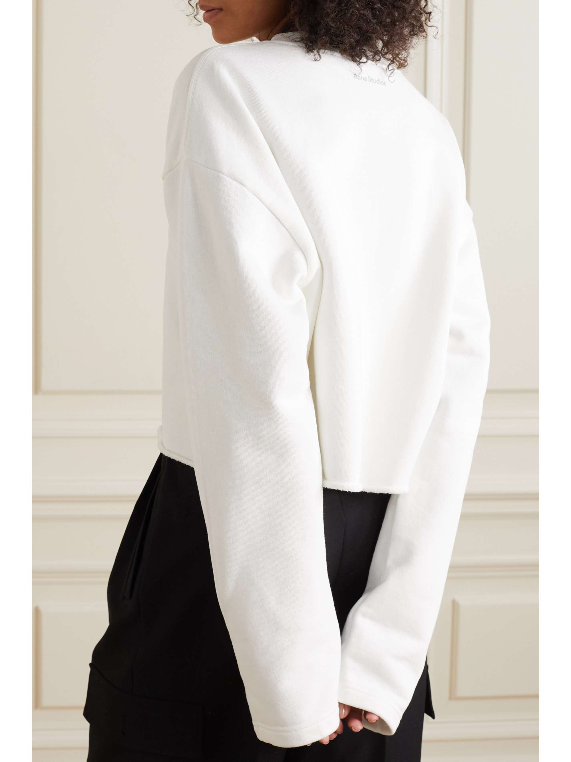 ACNE STUDIOS Printed satin-appliquéd cotton-jersey sweatshirt