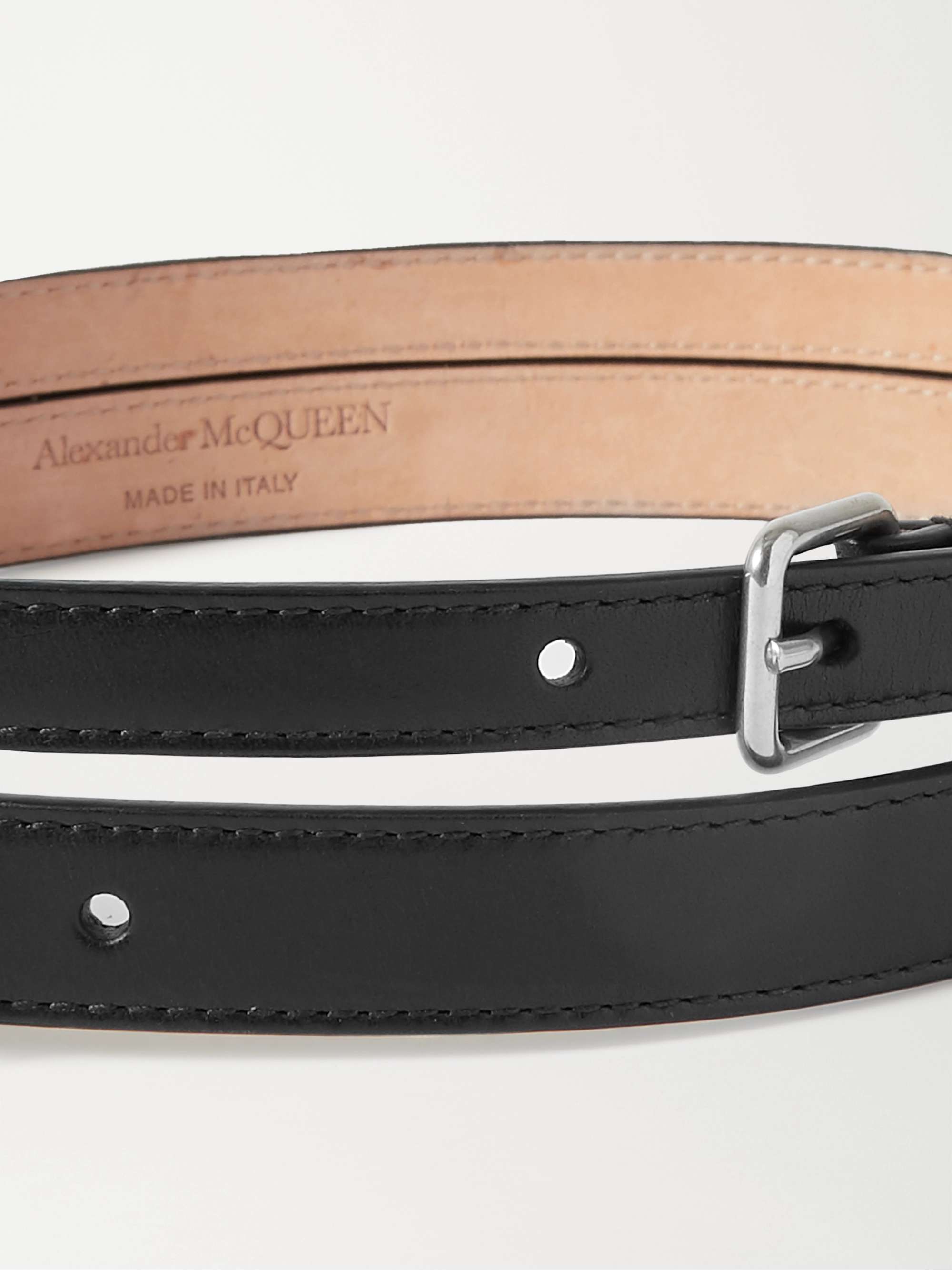 MCQUEEN Double-strap leather waist belt