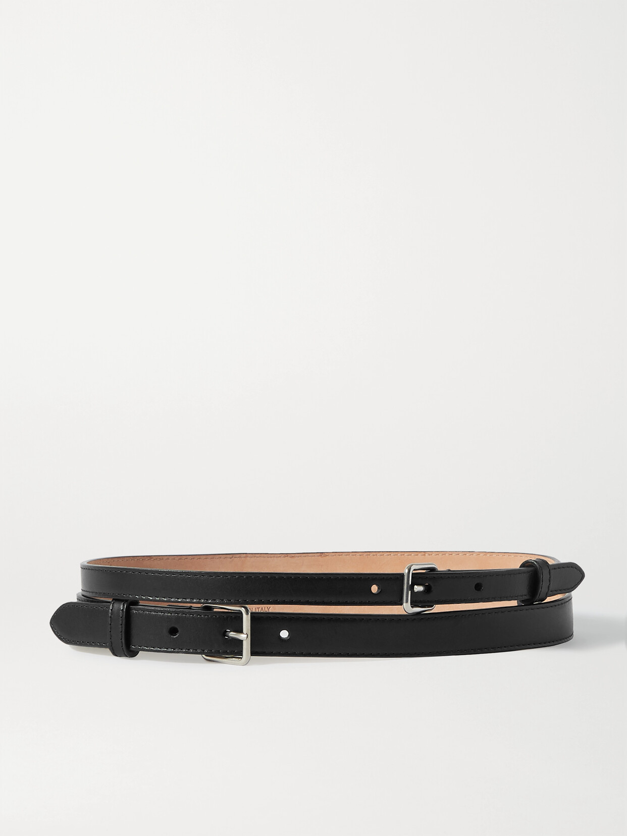 Alexander Mcqueen Double Leather Belt In Black