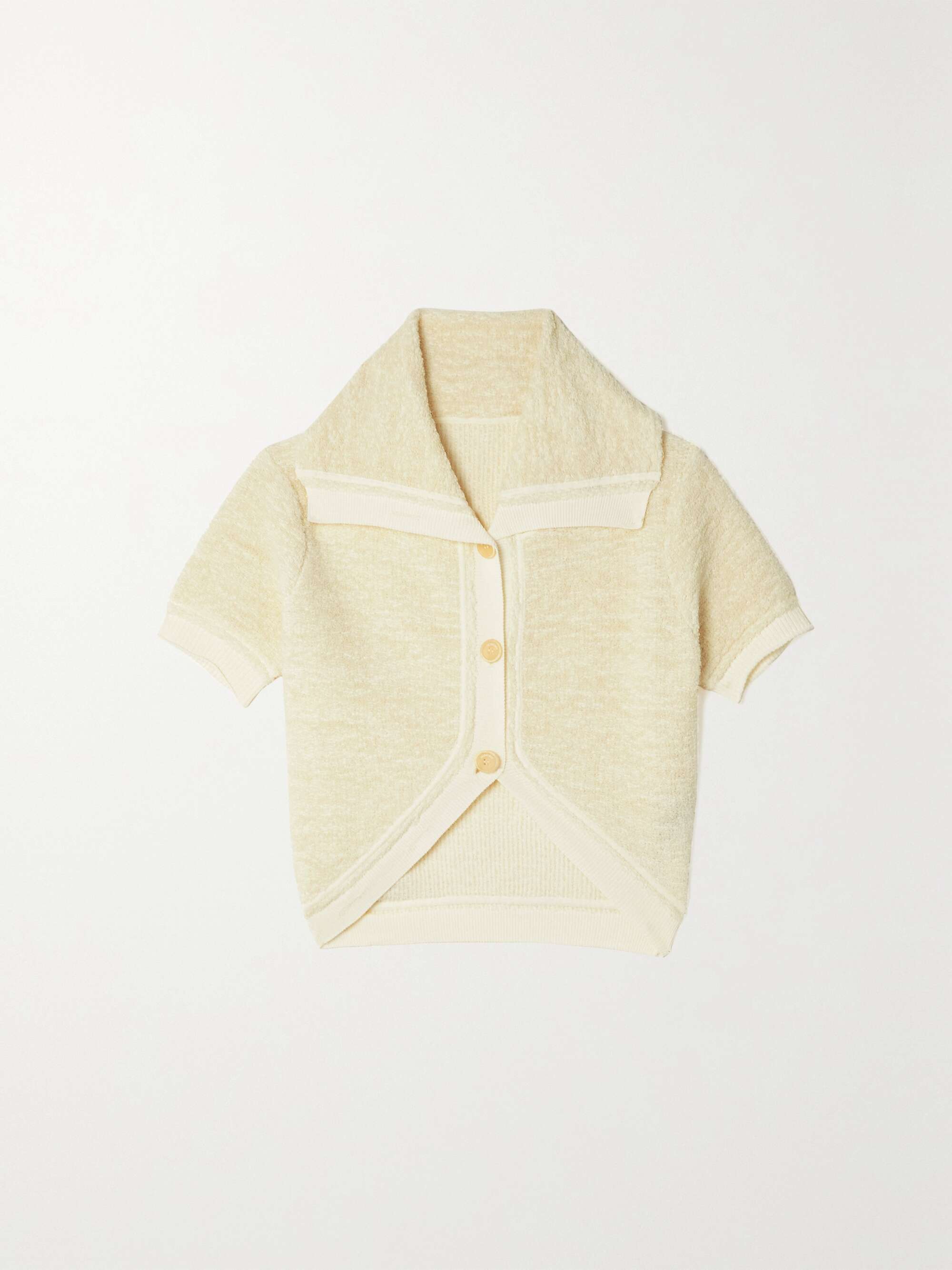 Off-white Campana cropped knitted cardigan | JACQUEMUS | NET-A-PORTER