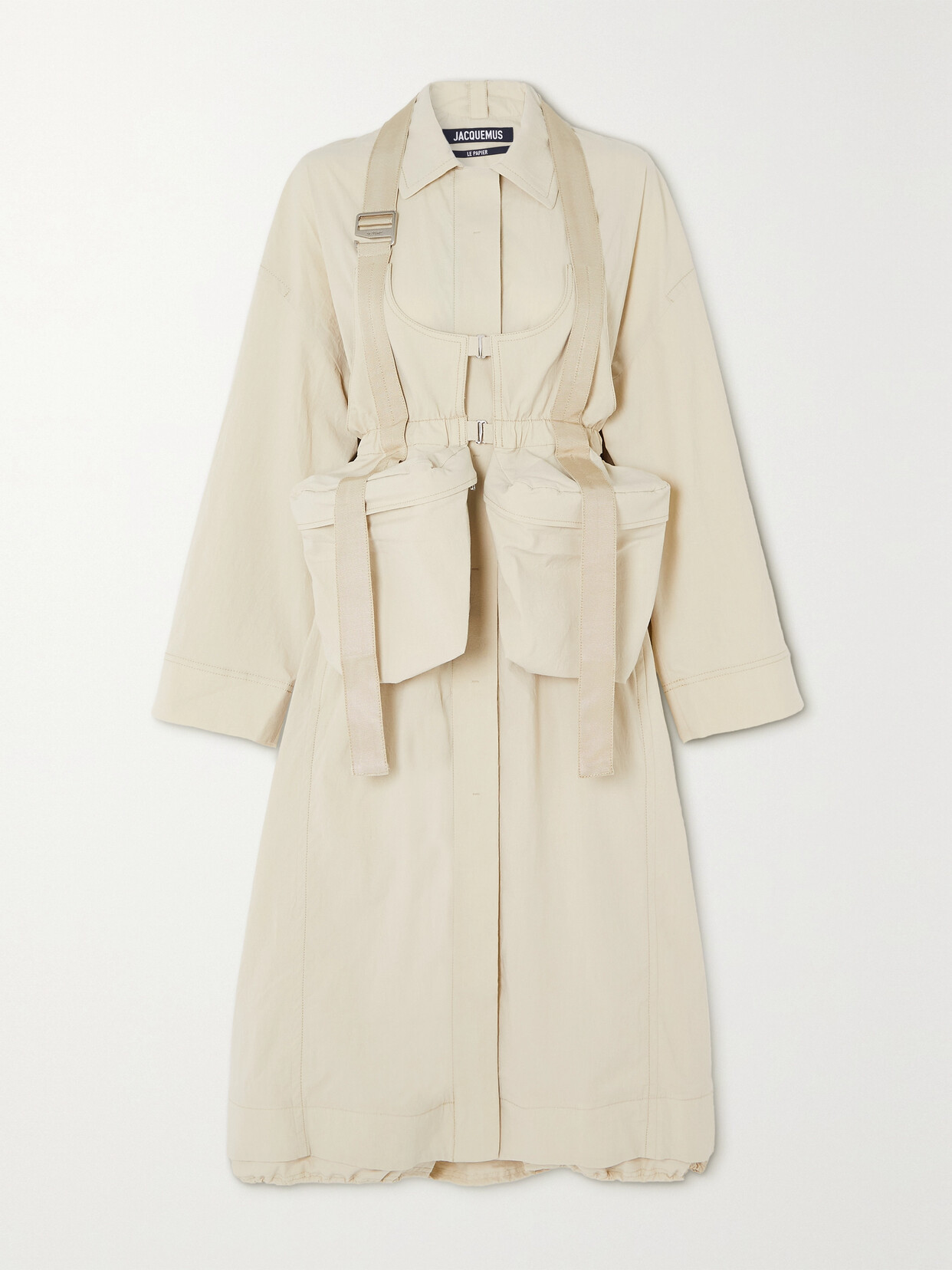 Jacquemus Carozzu Convertible Cotton-blend Coat - Ecru