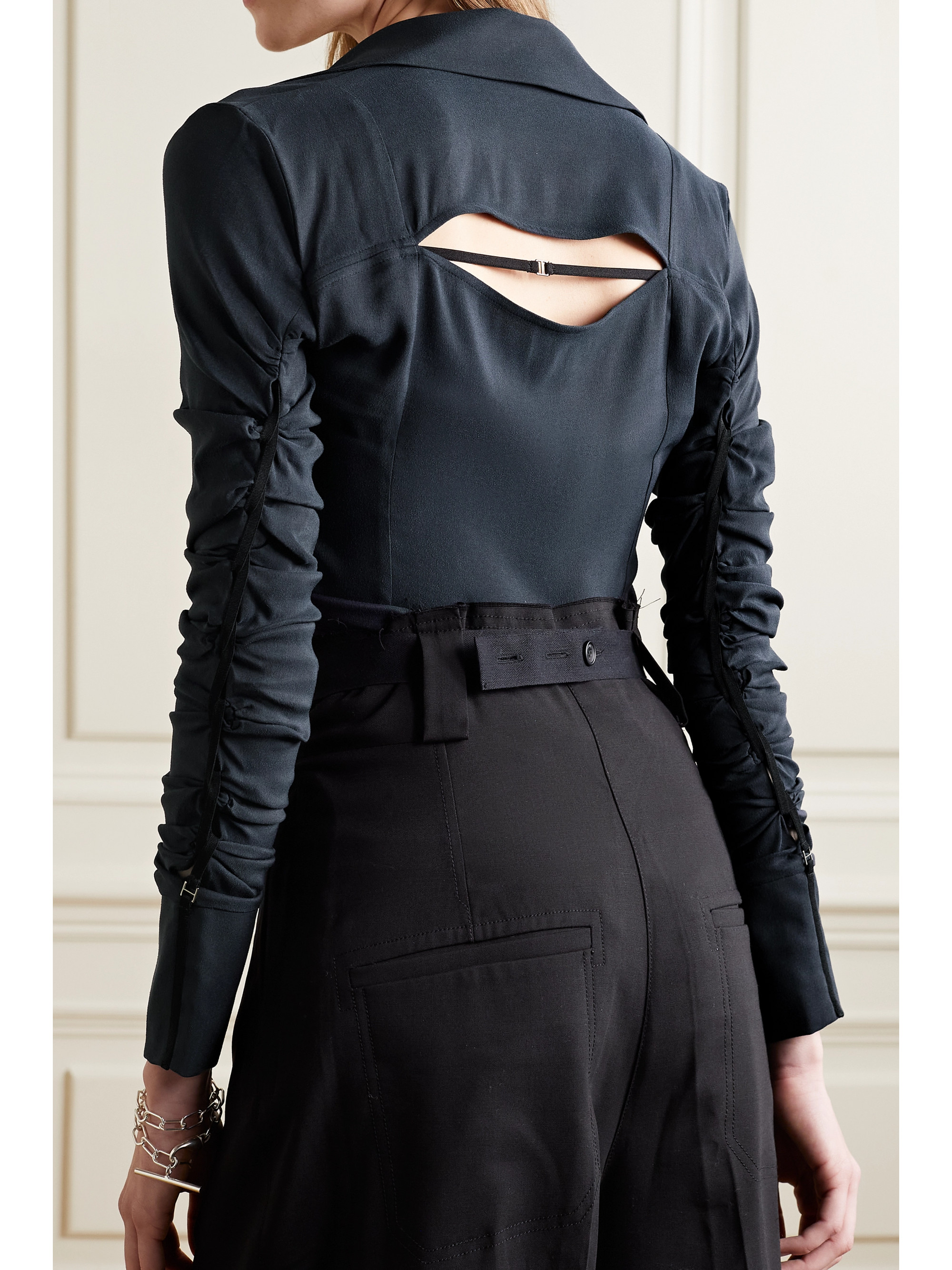 Jacquemus Soffio cutout ruched stretch-jersey top thumbnail