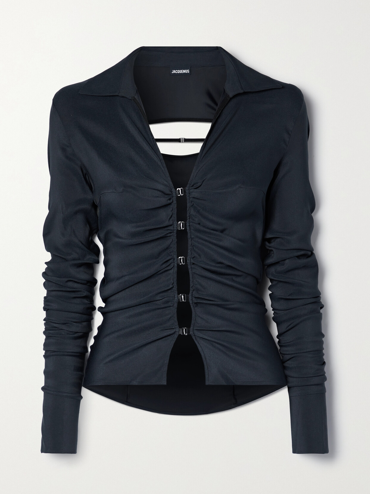 Jacquemus La Chemise Soffio Cutout Top In Blue