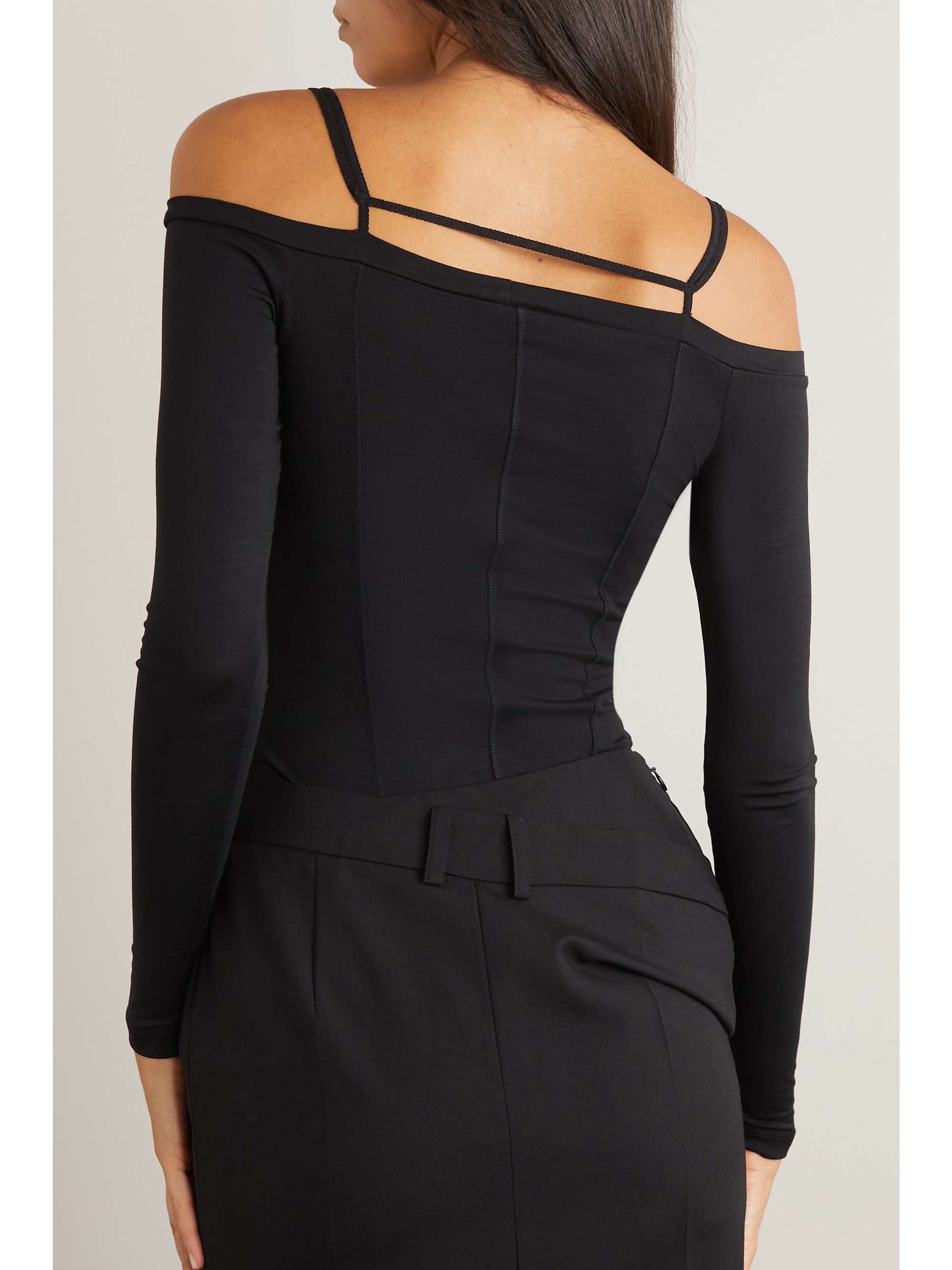 JACQUEMUS Le Sierra coldshoulder stretchLyocell top NETAPORTER