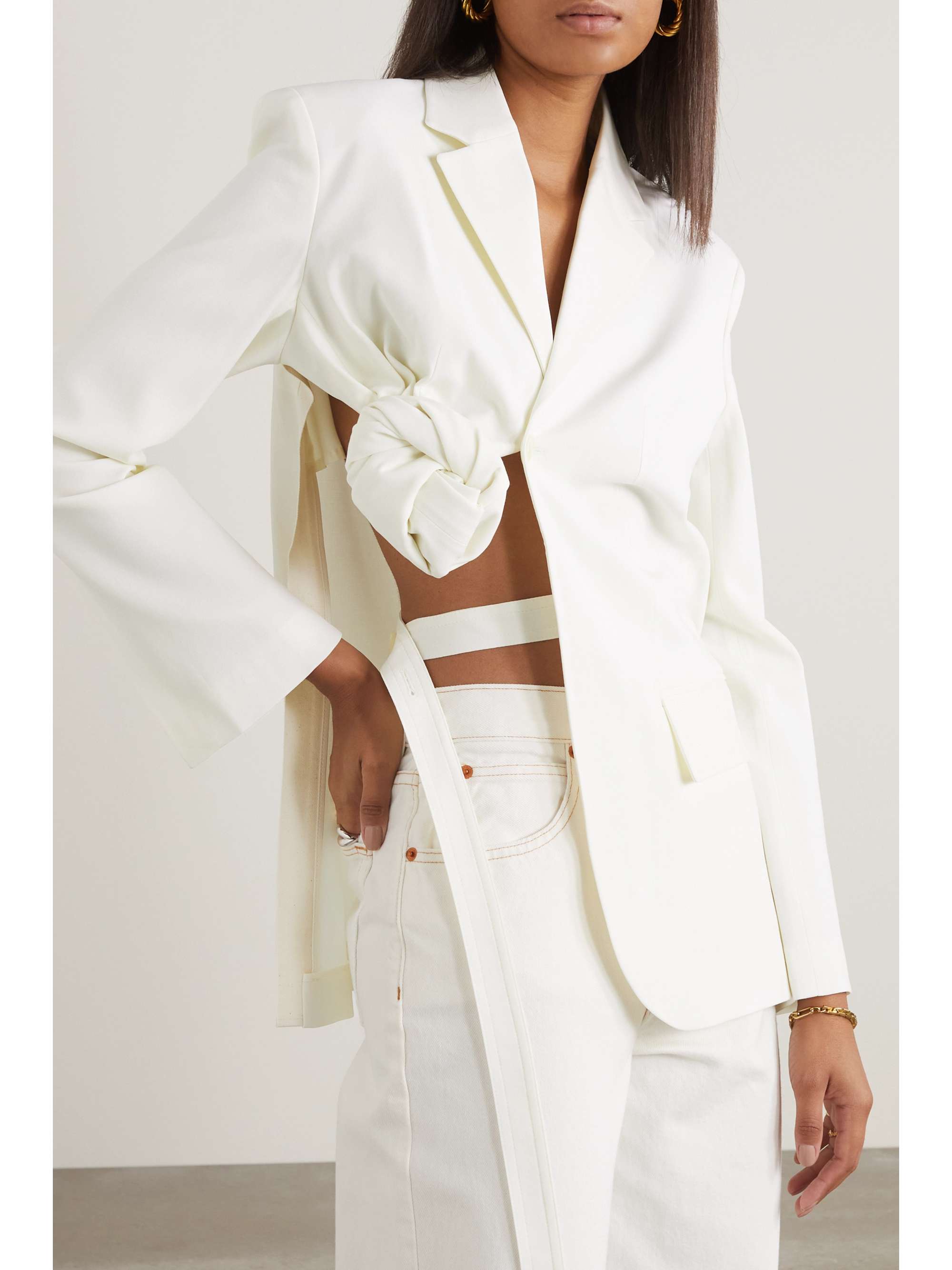 JACQUEMUS La Veste Baccala cutout wool-blend twill blazer