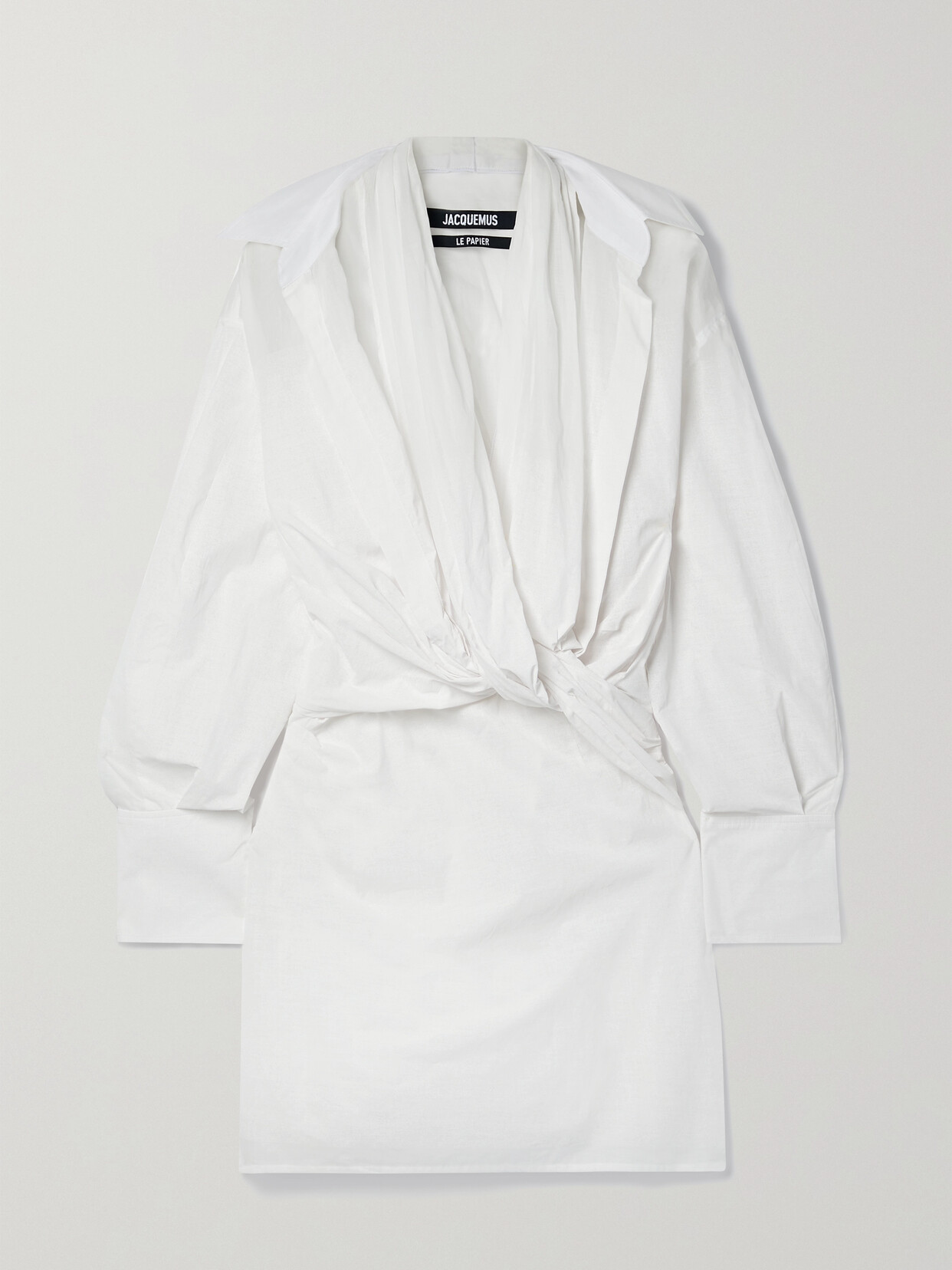 Jacquemus La Robe Agui Twisted Draped Cotton-voile Mini Dress