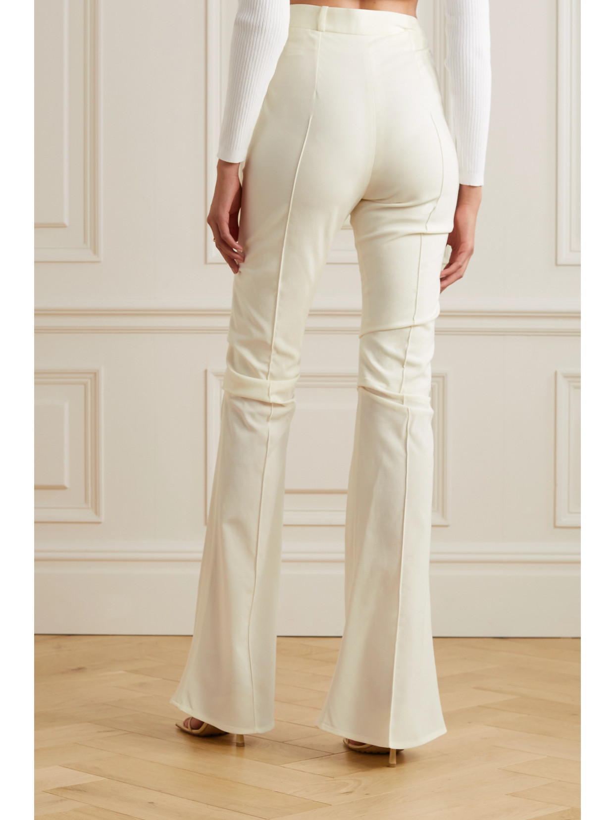 Jacquemus Merria Stretch-wool Flared Pants In White