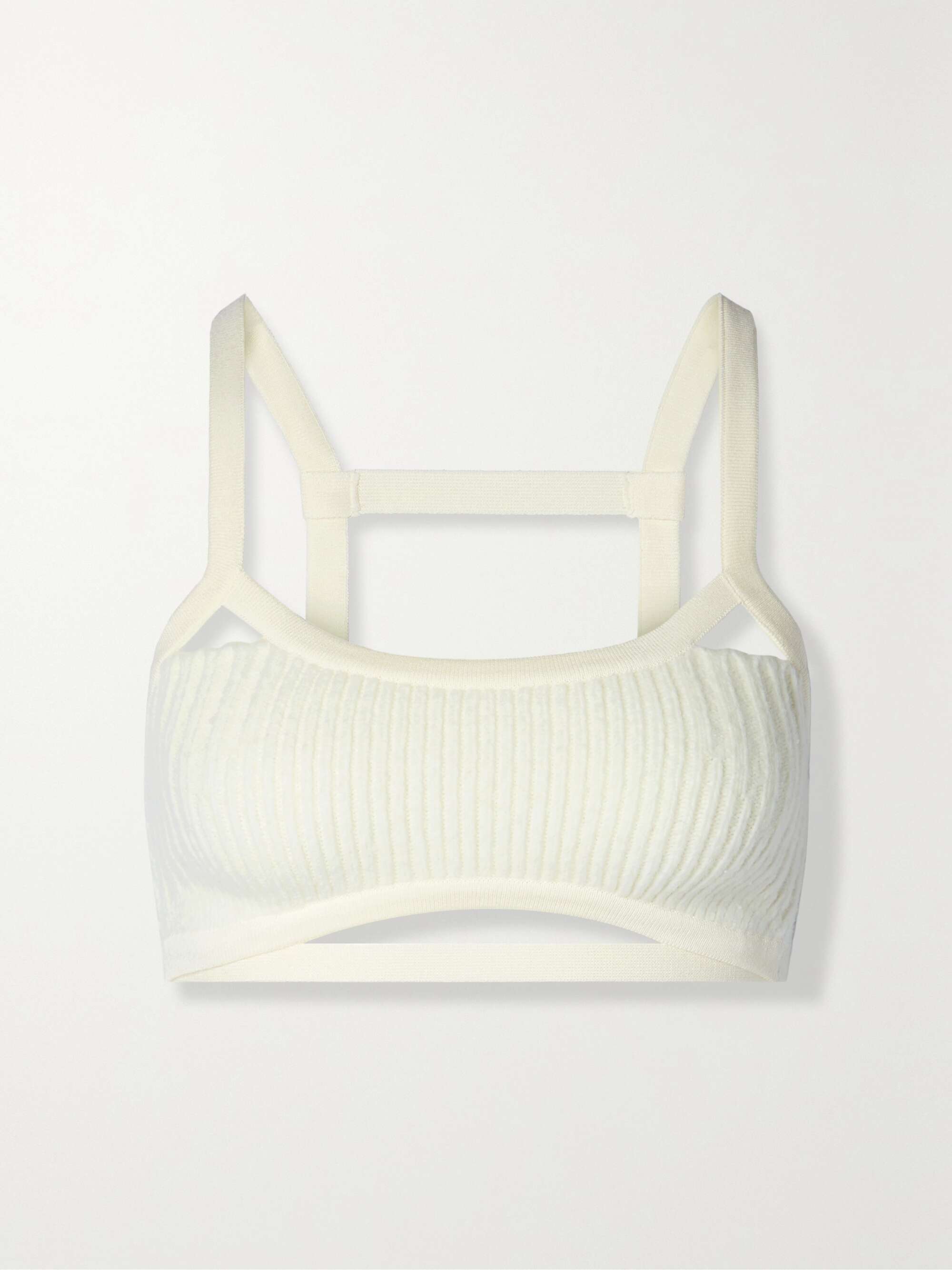 JACQUEMUS Le Bandeau Bellinu cutout ribbed-knit bralette