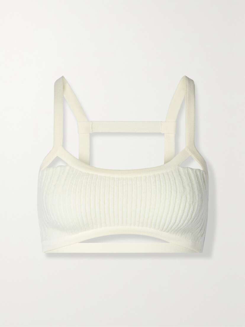 Jacquemus Le Bandeau Bellinu Cutout Ribbed-knit Bralette